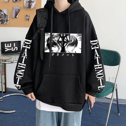 Death Note Hoodies Japanese Anime Men Women Funny Graphic Print Streetwear Harajuku Unisex Tops Plus Size Sweatshirt Clothing