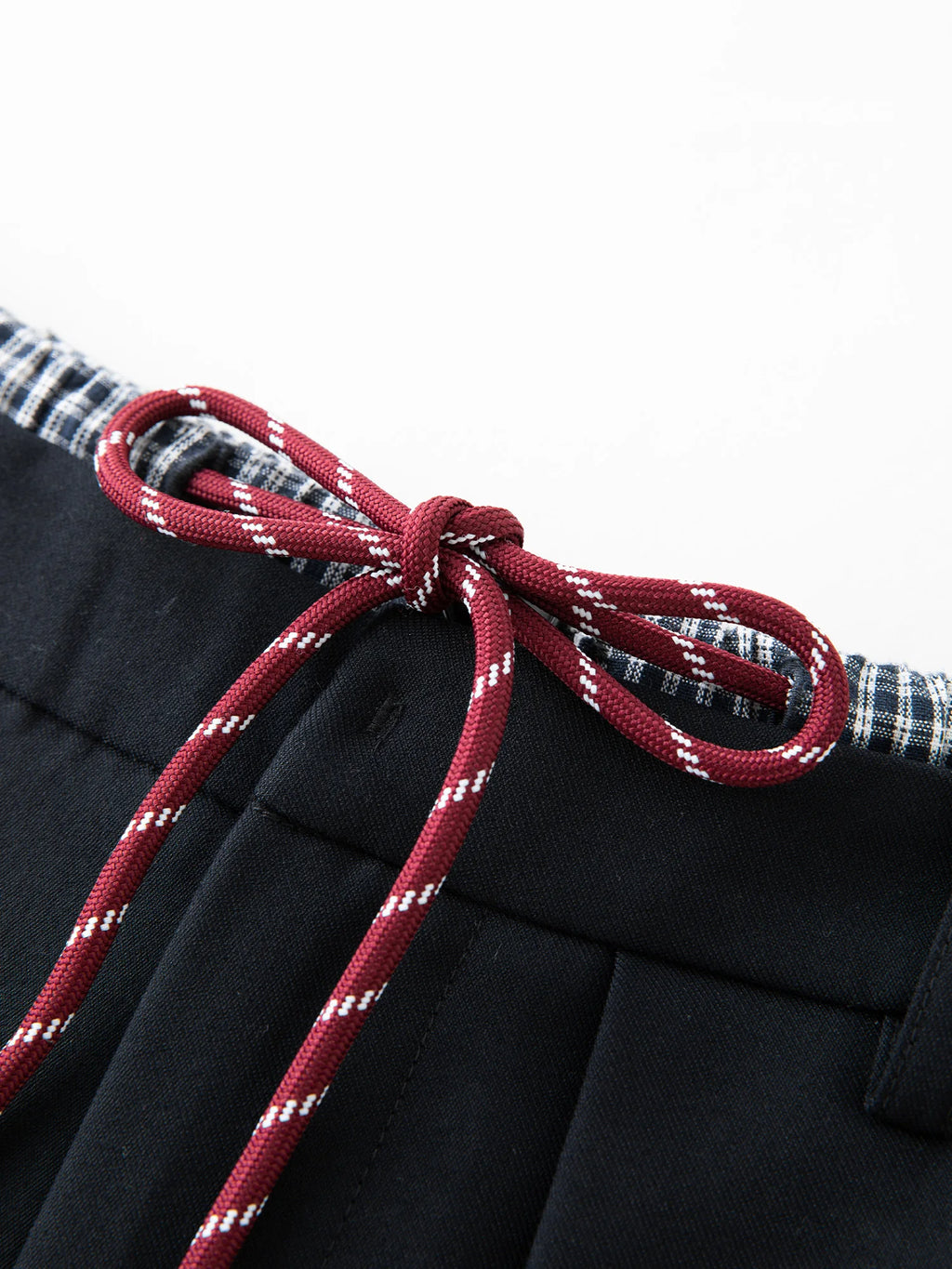 FSLE Double Waist Fake Two-piece Plaid Splicing Drawstring Skirt 2025 Autumn New Style Skirt