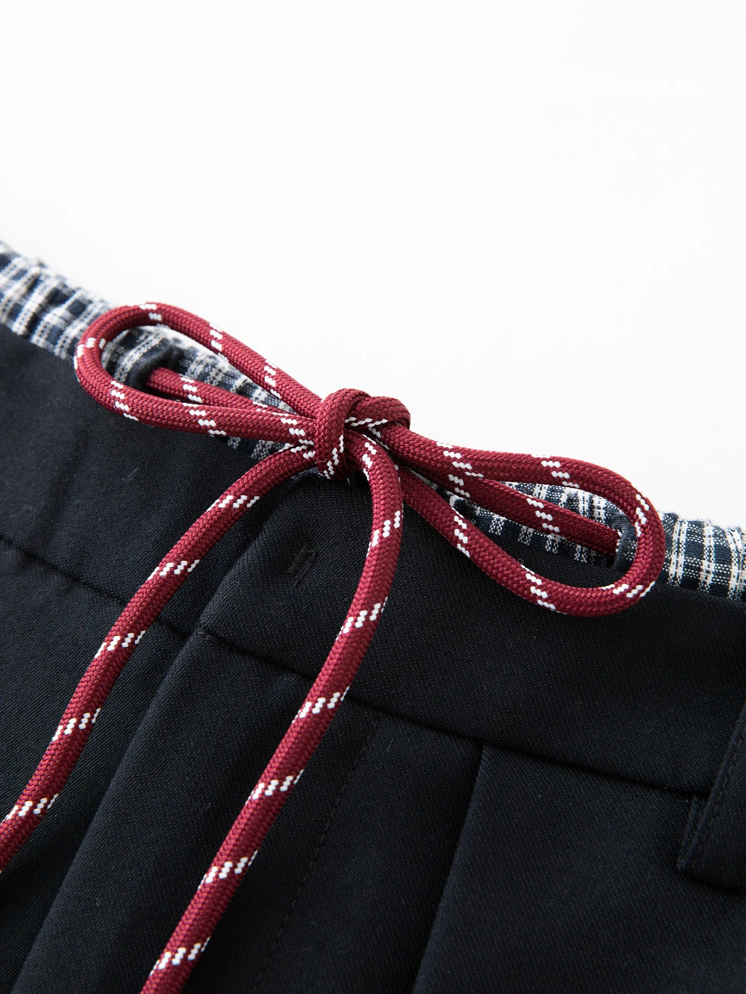 FSLE Double Waist Fake Two-piece Plaid Splicing Drawstring Skirt 2025 Autumn New Style Skirt