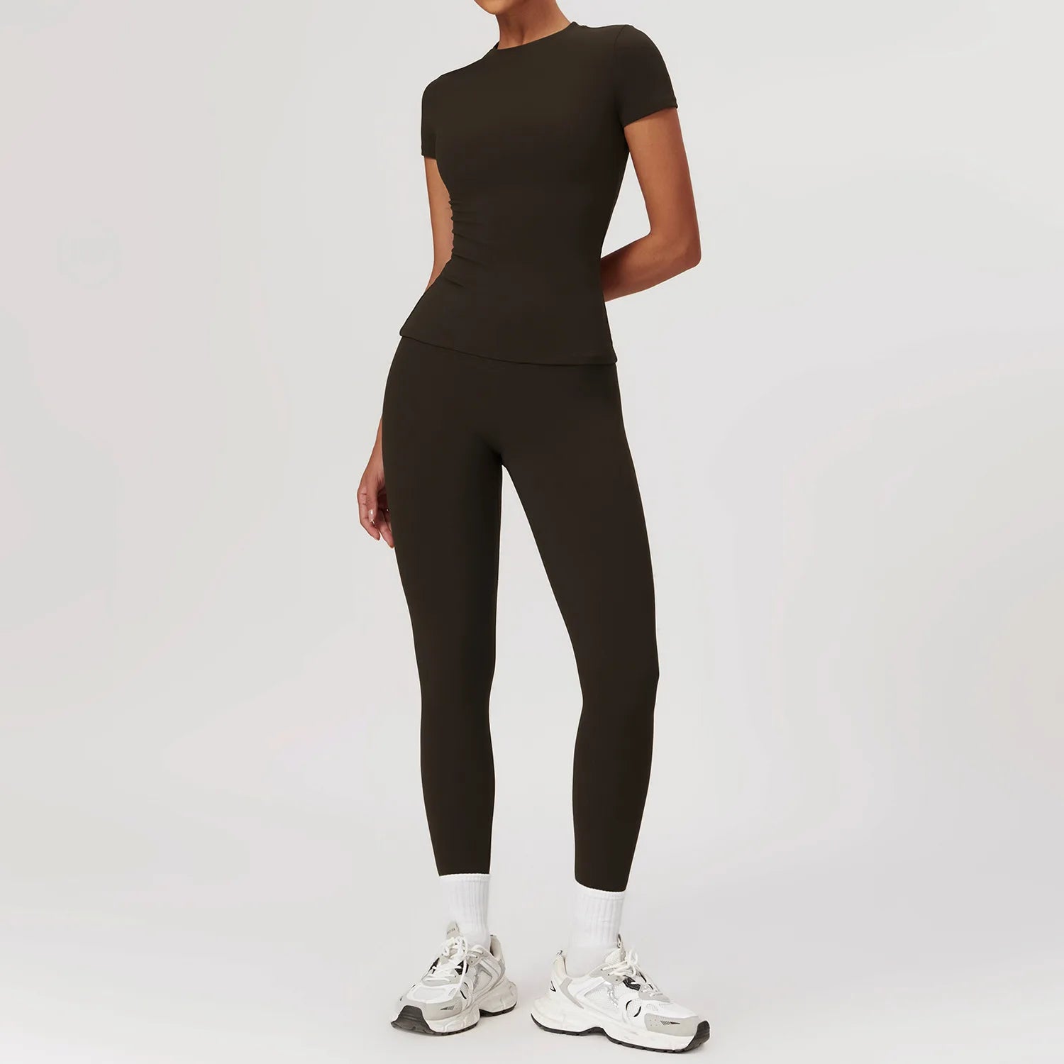 2PCS Yoga Sets Sport Fitness Vest High Waist Hip-Liftting Trousers Yoga Short Skirt Suits Workout Clothes Gym Leggings Set