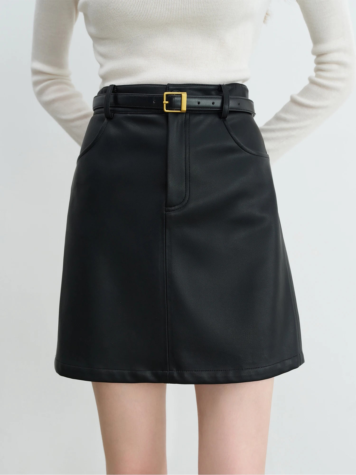ZIQIAO Autumn 2025 Textured Vegan Coordinated Set - Cropped Hemline Mini Skirt & Jacket Architectural Cut Ladies Two Piece