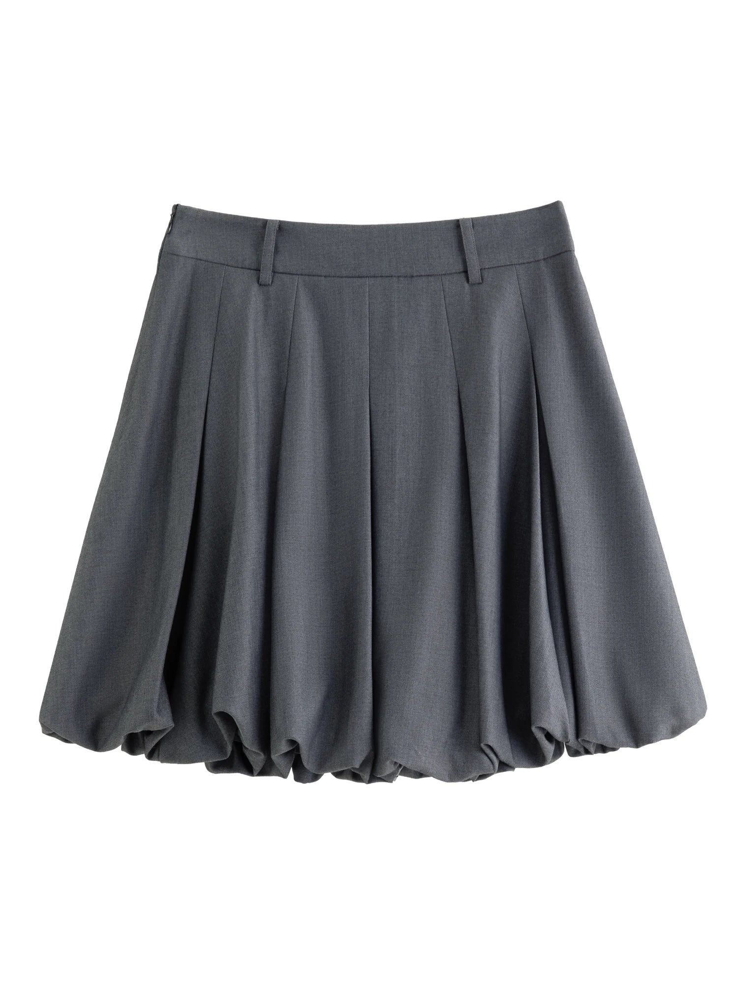 DUSHU Plus Size Ballet Style Bud Short Skirt for Women 2025 Autumn New Arrival Sweet A-line Chic Gray Skirt