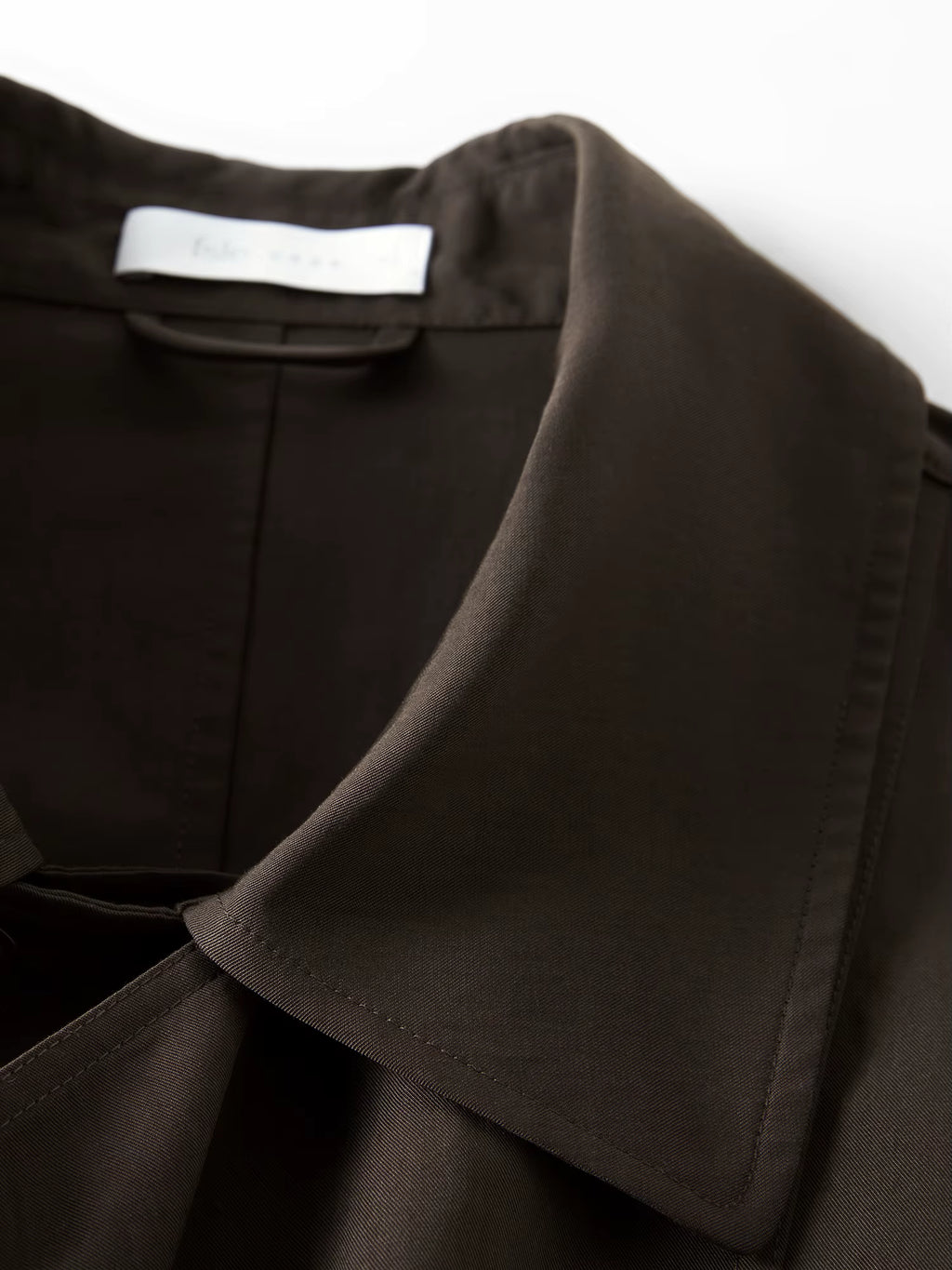 Relaxed Drawstring Turned-Up Collar Jacket for Women Spring 2026 New Arrival Long-Sleeve Top Lyocell Chestnut Brown Jackets