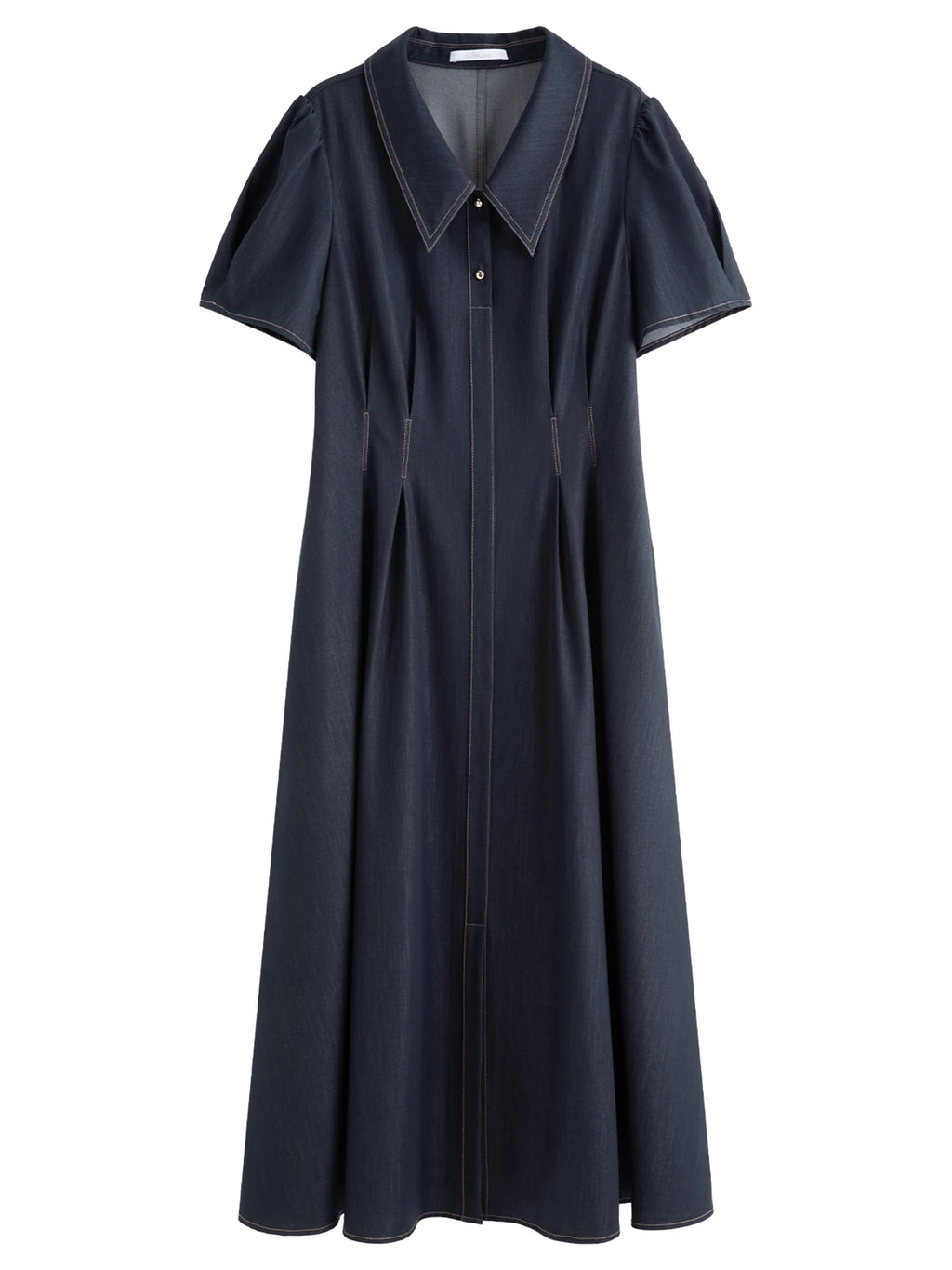 DUSHU Plus-Size Women's Office Casual Vintage Slim-Fit Slimming Cowboy Dress 2025 Summer New Denim Skirt Without Belt