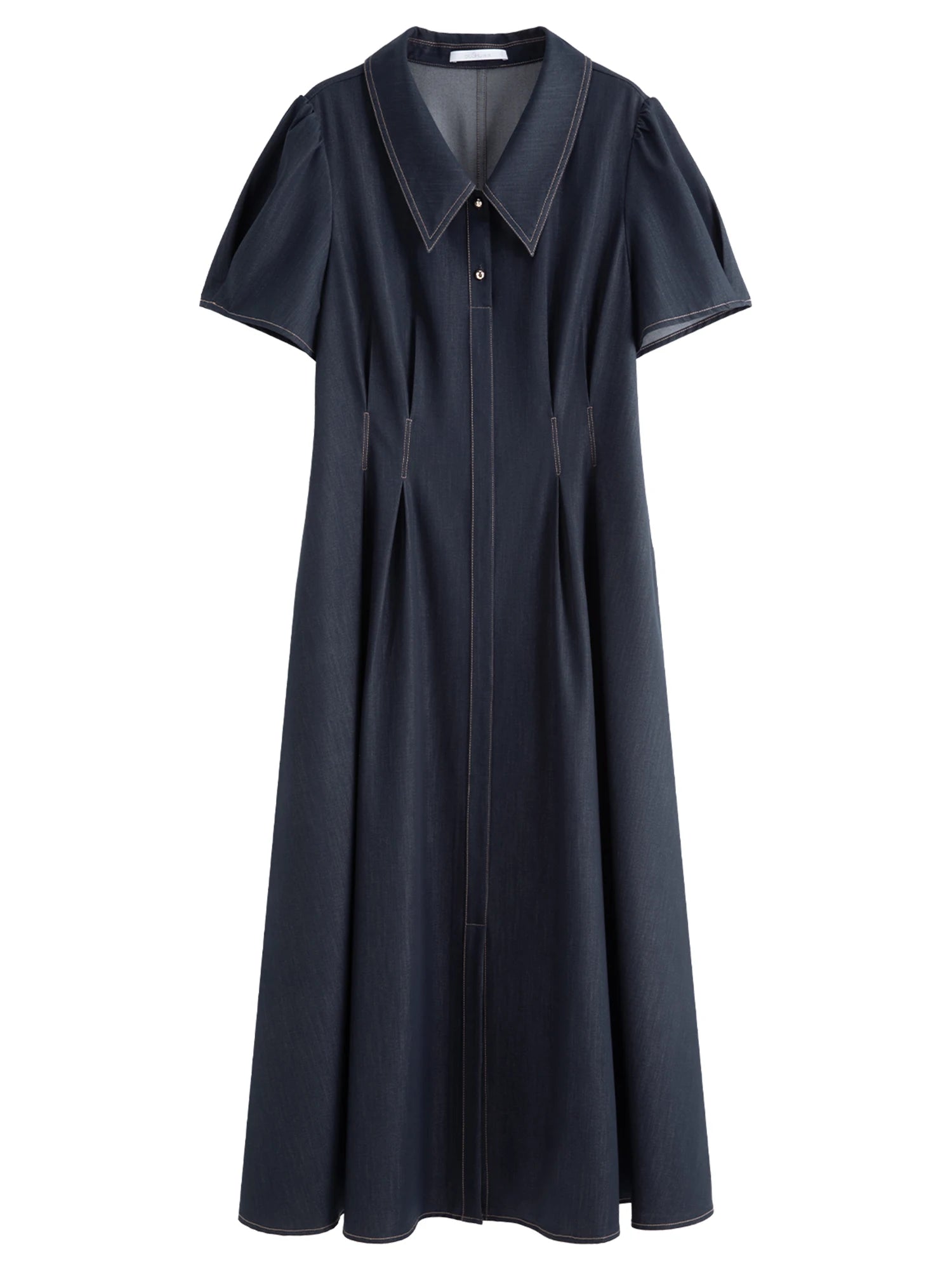 DUSHU Plus-Size Women's Office Casual Vintage Slim-Fit Slimming Cowboy Dress 2025 Summer New Denim Skirt Without Belt