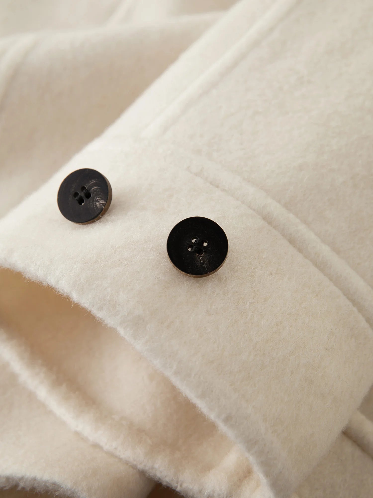Crafty Studio Wool Coat for Petite Women with Horn Buttons, Standing Collar, and Double-Faced Design 2025 New