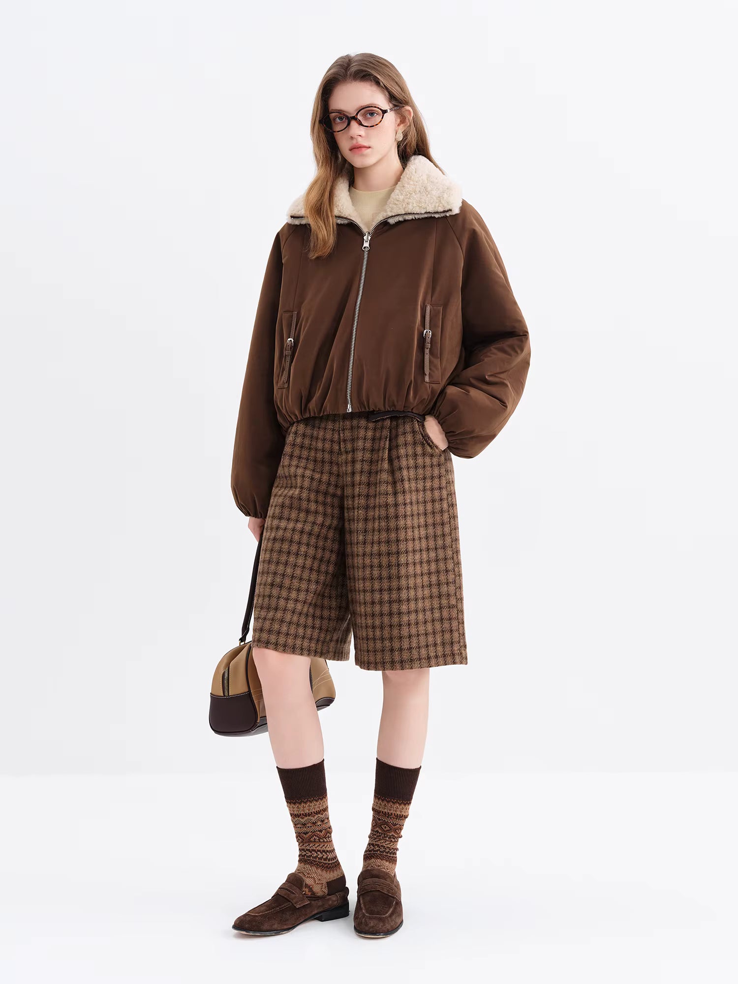 Cropped Fur Coats Women Turn Down Collar New Korean Style Loose Fit Reversible Fur Top Streetwear Chic Simple Stylish