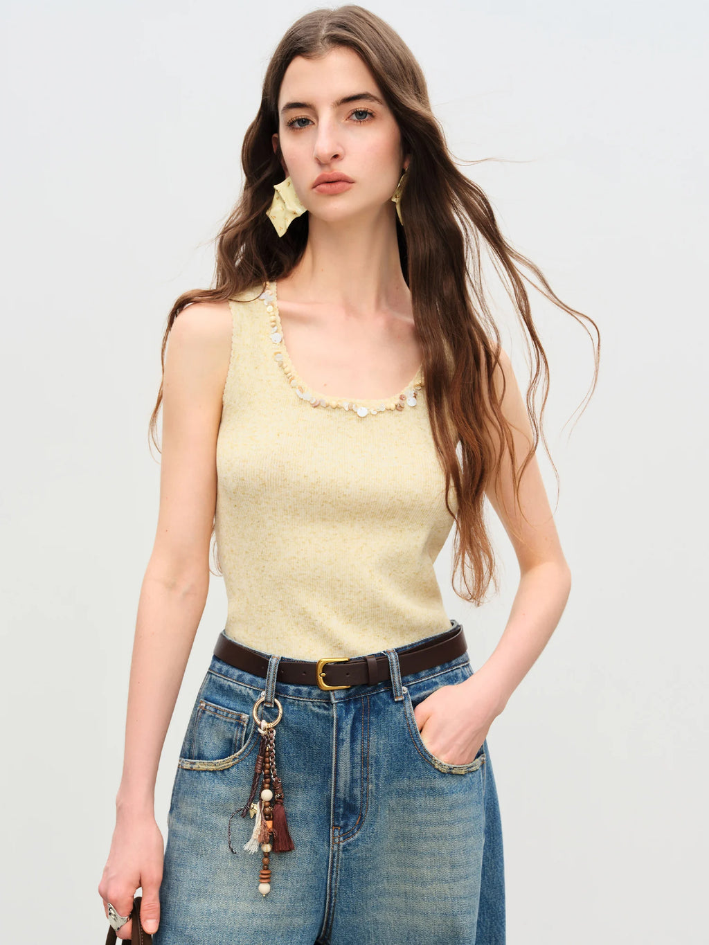 FSLE【Premium Series】Autumn 2025 Women's Contoured Fit Sleeveless Knitted Tank - Breathable Stretch Layering Top Office Casual