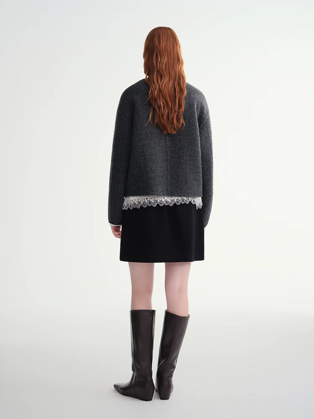 Winter 2025 Women's Mohair Blend Short Coat - Horn Button Double Faced Wool Jacket with Stand Collar Casual Elegance