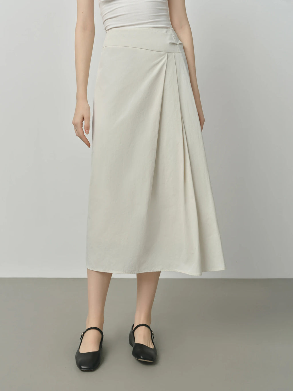 FSLE 2025 Women's High Waist A-Line Skirt - Irregular Hem Office Elegant Long Midi Autumn Textured Design with Loose Fit