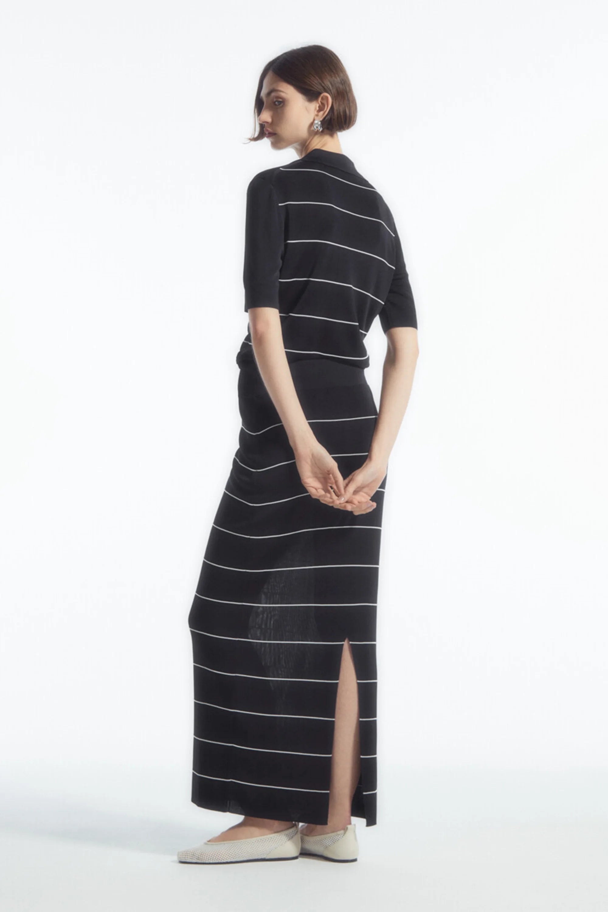 Ethereal MD 2024  new style of Women's casual slim-fit version thin stripe skirt