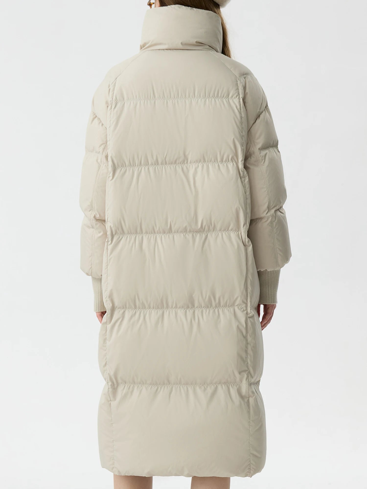 FSLE 200-230 White Duck Down Filling Casual Two-piece Solid Color Knitted Women's Autumn/winter 2024 New Down Coats 24FS14323