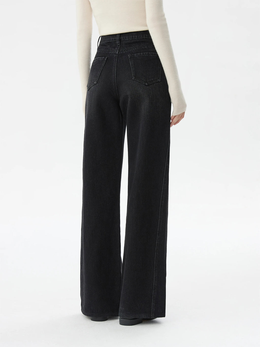 FSLE Office Lady American Retro High Waisted Relaxed Deconstruction Design Wide Leg Jeans for Women 2024 New 24FS14468