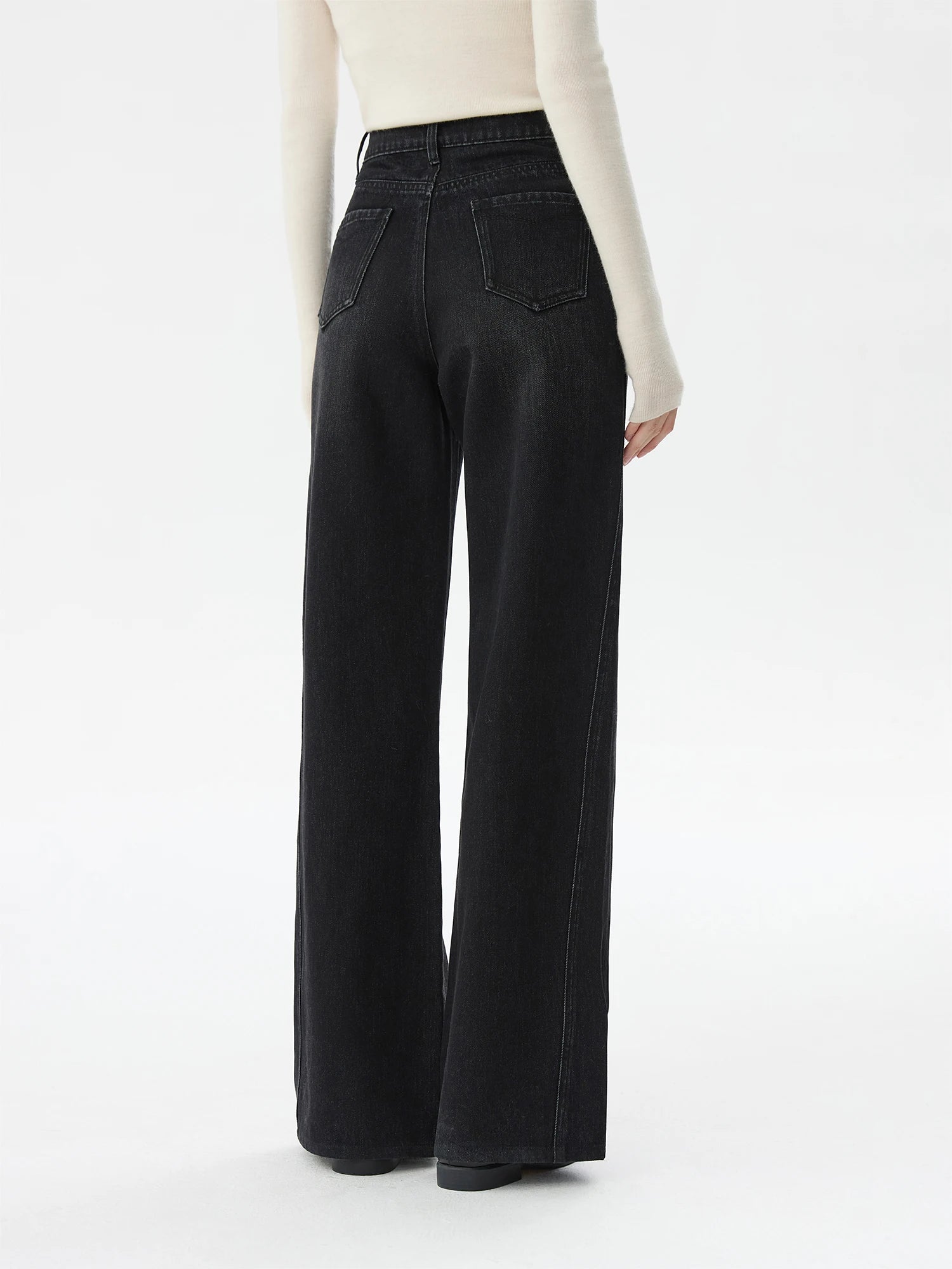 FSLE Office Lady American Retro High Waisted Relaxed Deconstruction Design Wide Leg Jeans for Women 2024 New 24FS14468