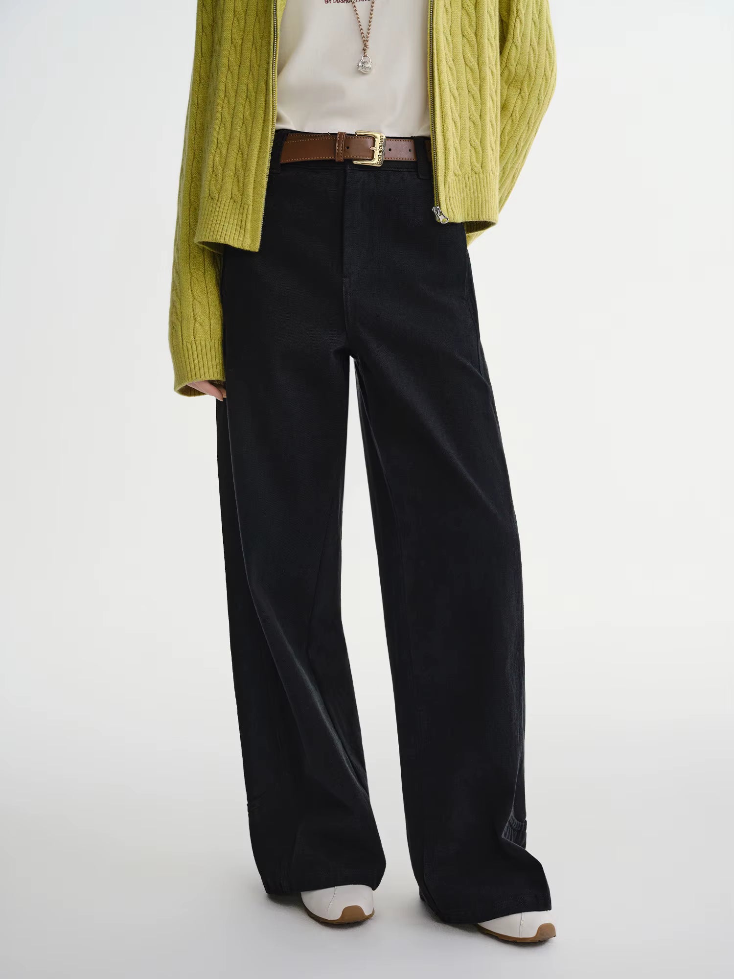 Plus-Size Women’s Deconstructivist Fashion: Baidapa Workwear Jeans 2025 Winter Wide Leg Pants Collection Winter Jeans