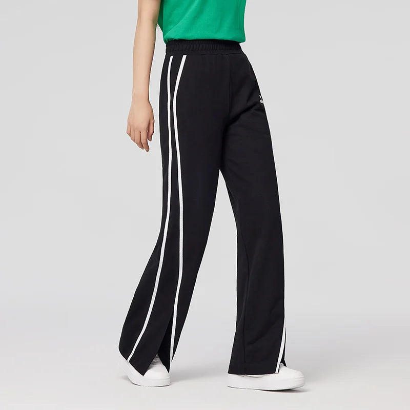 Semir Casual Pants Women Contrasted Color Slit Wide Leg Pants 2023 Spring New Retro Trousers