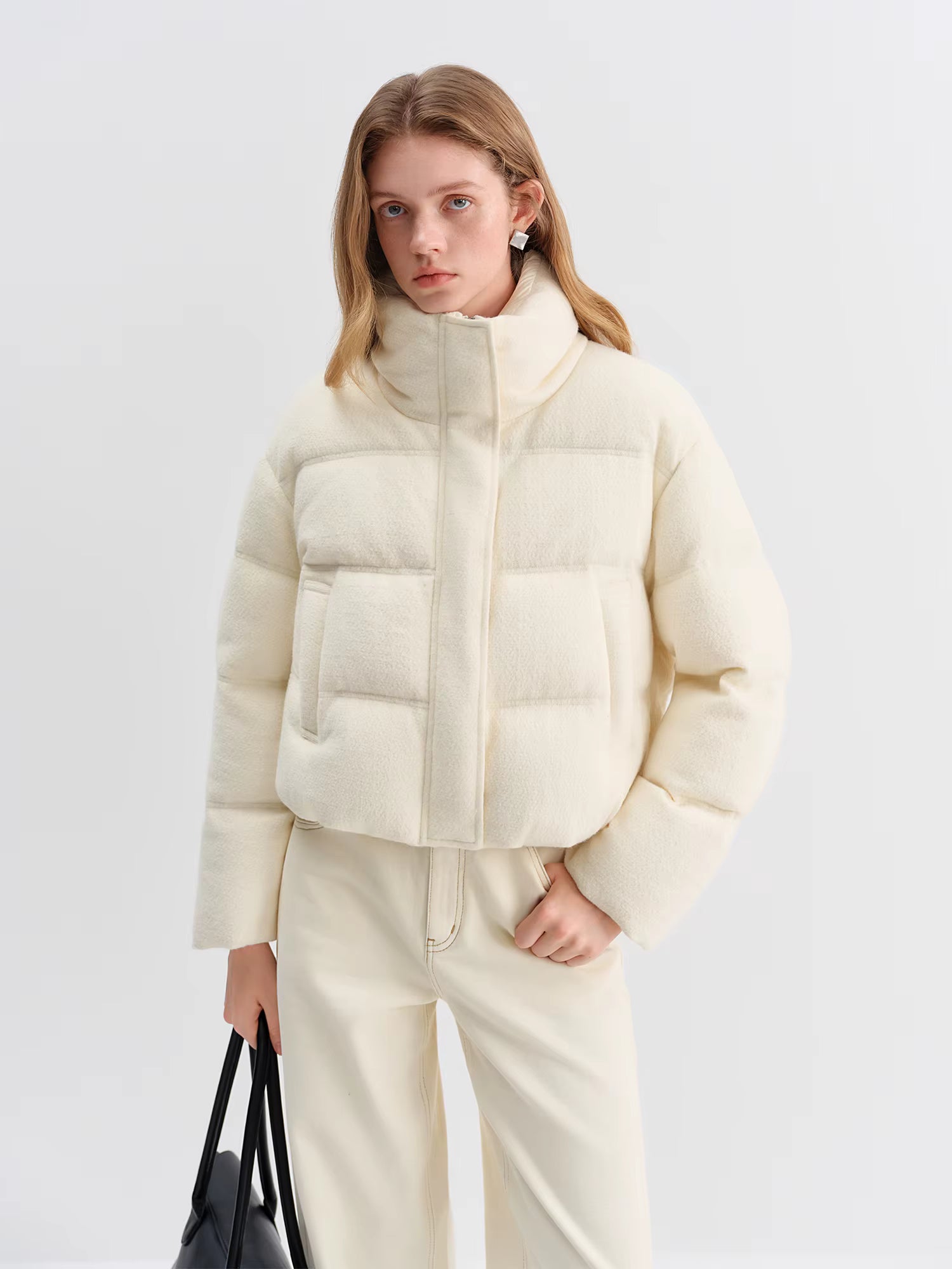 Short Knit Fabric Down Jacket Women Stylish Design Winter Outerwear 2025 Autumn Winter New Arrival Collection Down Coats