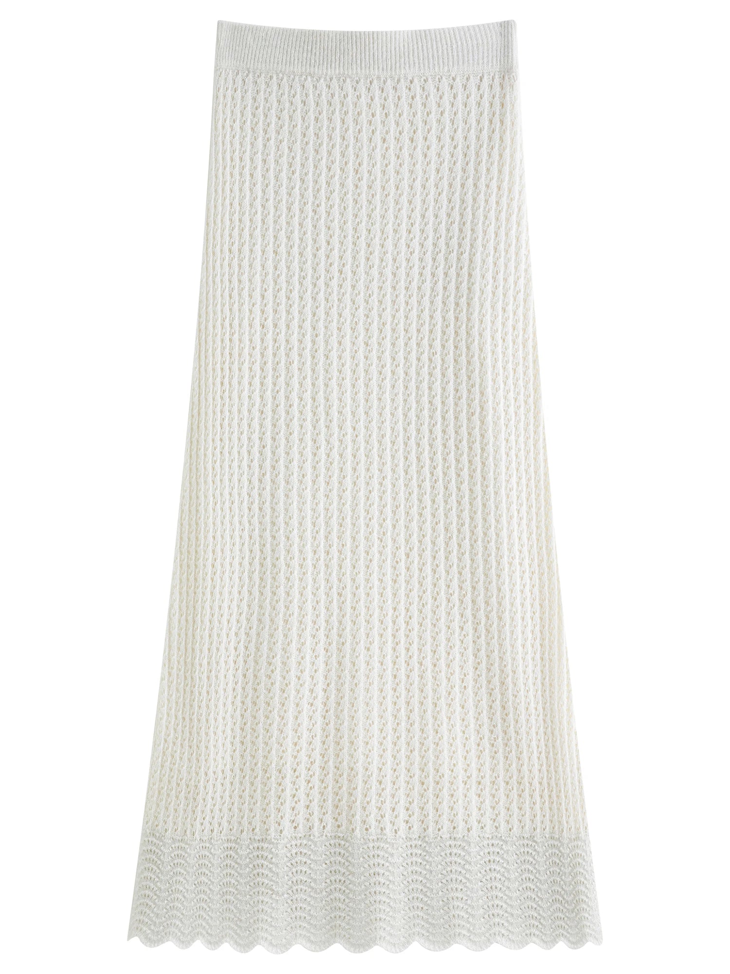 FSLE One-shoulder White Fairy Knitted Suit Set for Women Autumn 2025 New Hollow Wool Knitted Sweater