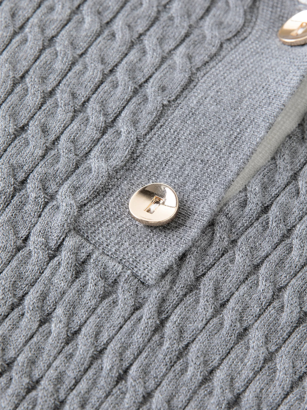 DUSHU 2025 Women's Knit Rib Collar Top - Relaxed Fit Polo Style Versatile Pullover Autumn Casual Blouse Textured Fabric