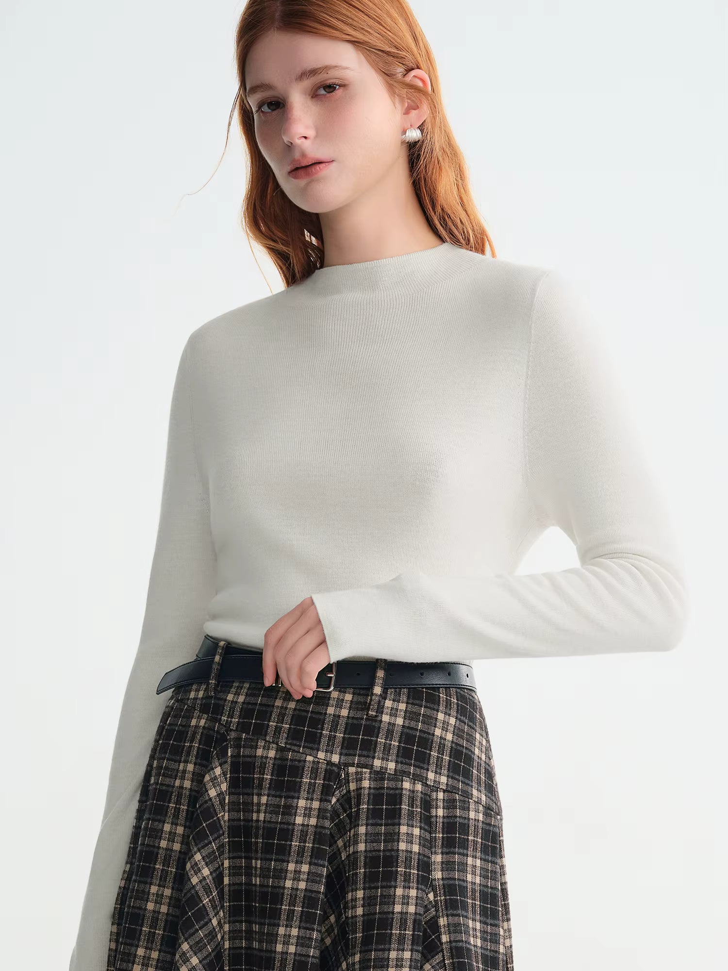 Women's Thermal Wool Blend T-Shirt 2025 Winter Warm Long Sleeve Knitted Base Layer Top Multi-Color Casual Comfortable
