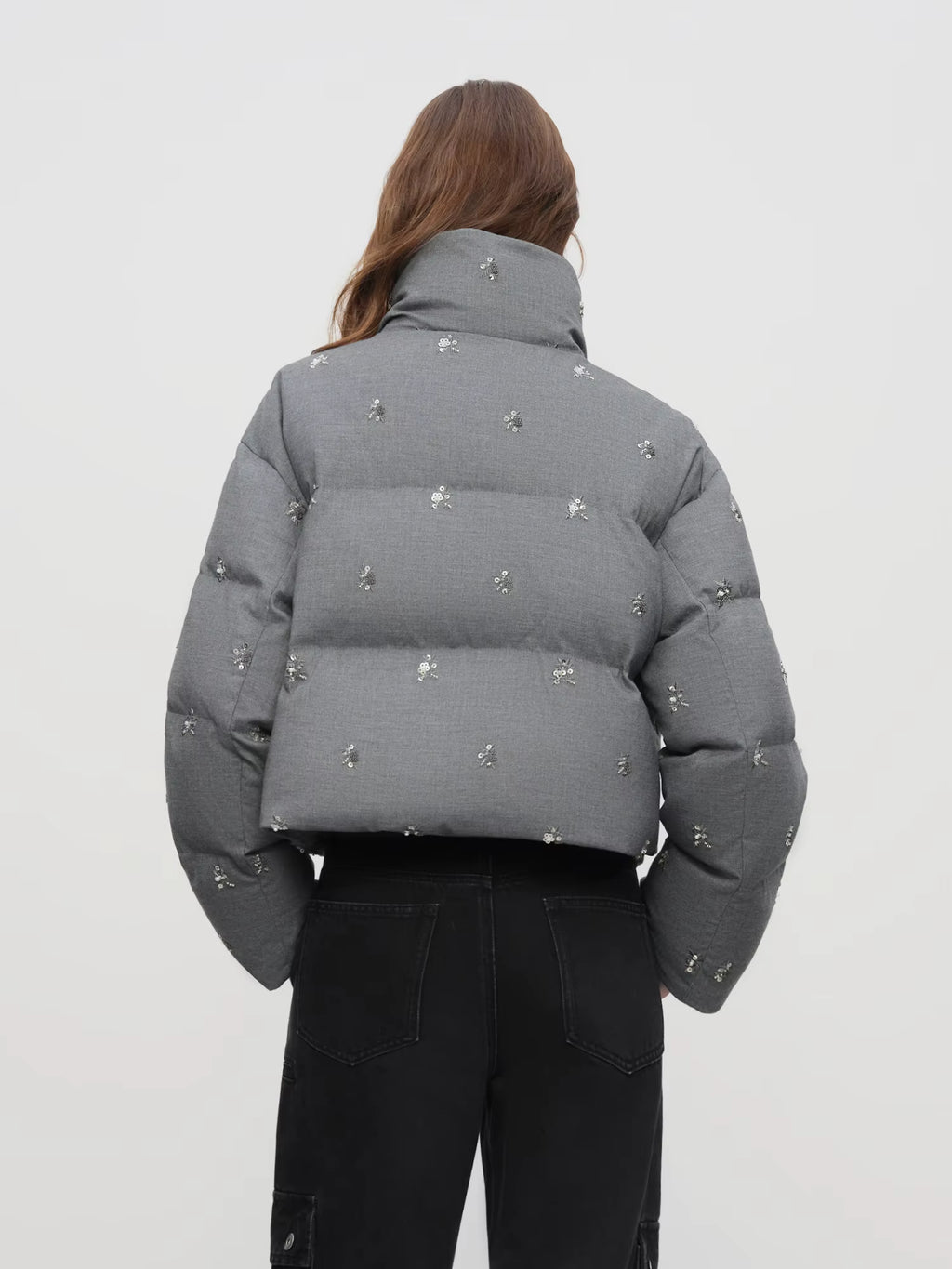 【Premium Series】Beaded Short Puffer Down Vest Women Autumn Winter Quilted Down Jacket Down Gilet Coat Outdoor Streetwear