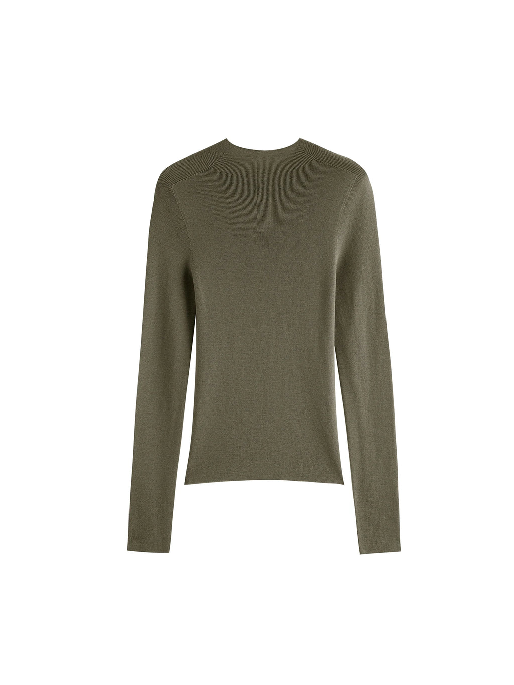 ZIQIAO Wool Sweater for Women Autumn and Winter New 18 Needle Nude Seamless Knitted Bottoming T-shirt