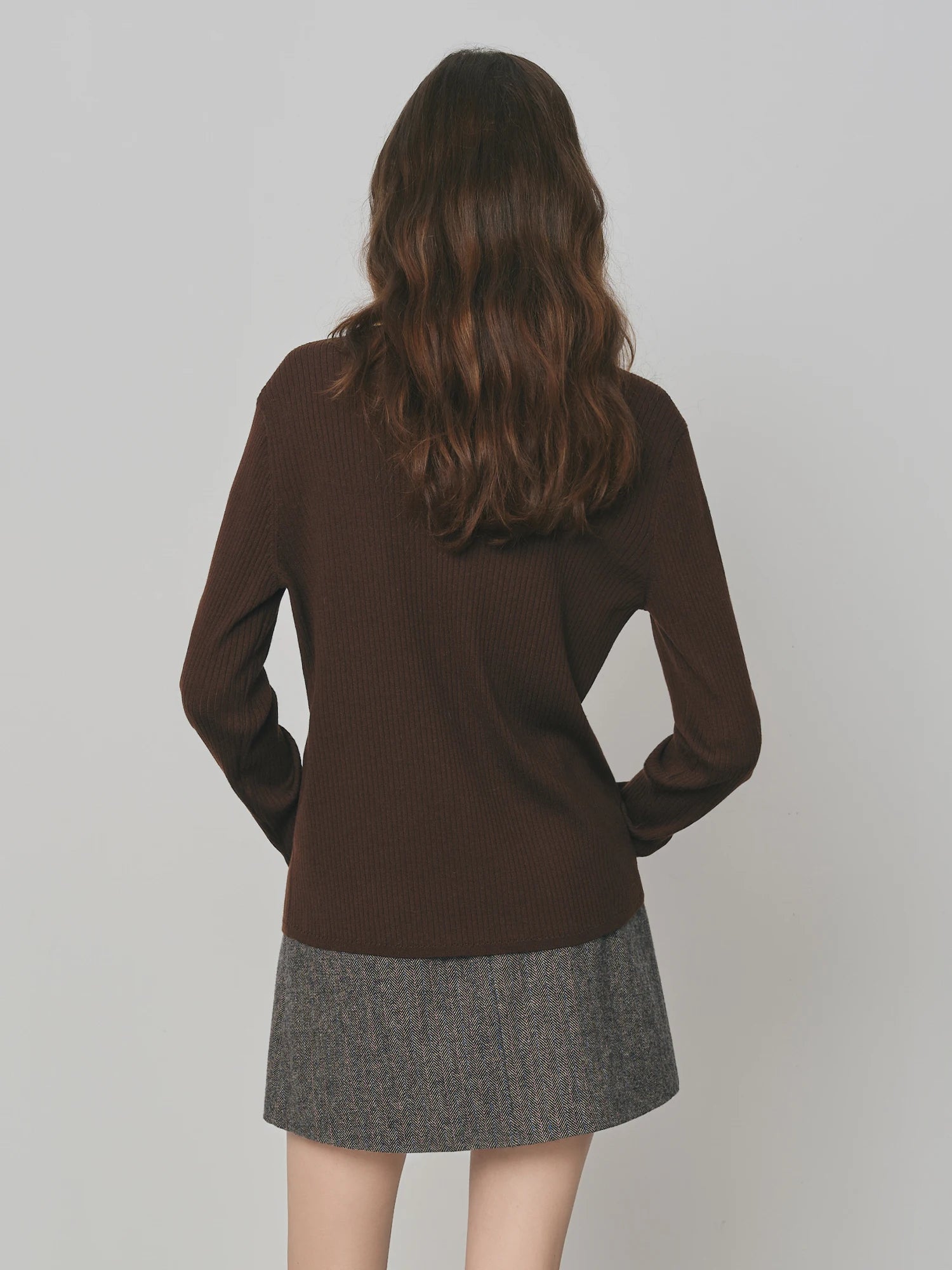 FSLE Silk and Wool Color Clash Polo Collar Knit Sweater for Women 2025 New Versatile Top Pullovers
