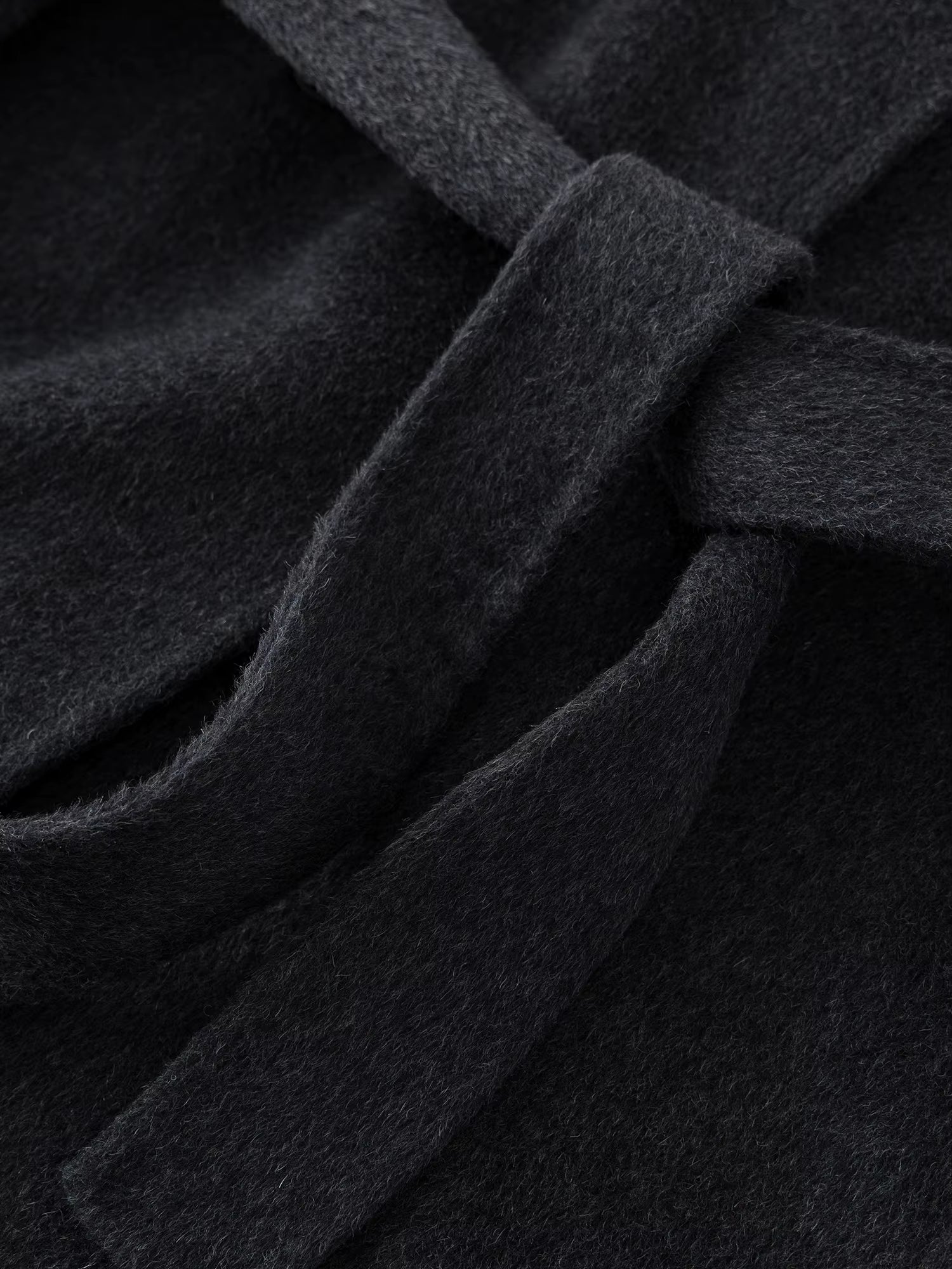 Cashmere Double-breasted Collar Woolen Coat Women 2025 Winter Commuting Light Blue Casual Loose Lazy Simple Coat