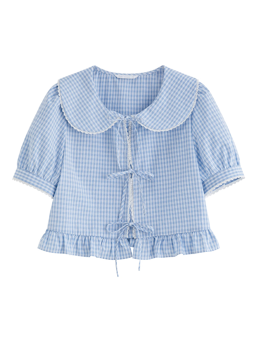 FSLE Sweet Style College Doll Collar Striped Shirt Skirt For Women 2025 Summer New Arrival Lace Stitching Chic Set HolidayOutfit