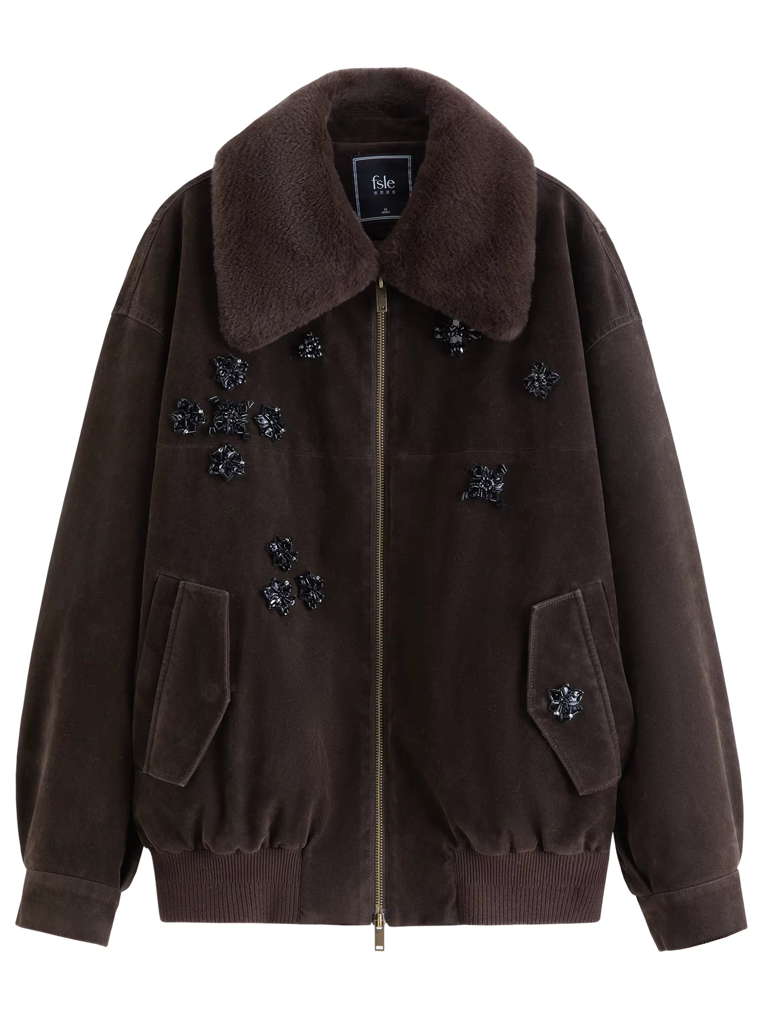 【Premium Series】 Luxury Casual Series Vintage Beaded Suede Jacket with Pearl Embroidery Women Winter 2025 New Arrival