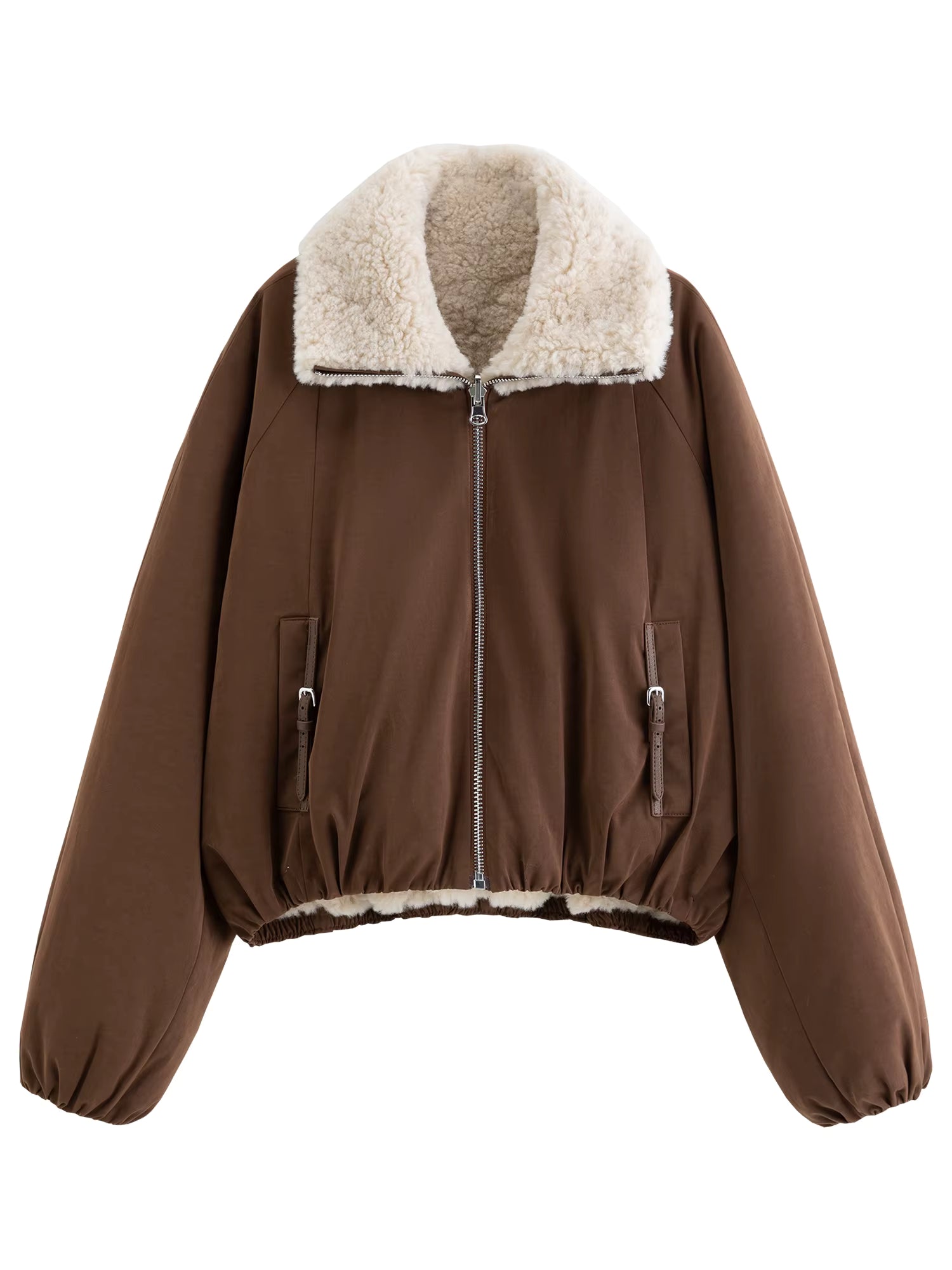 Cropped Fur Coats Women Turn Down Collar New Korean Style Loose Fit Reversible Fur Top Streetwear Chic Simple Stylish