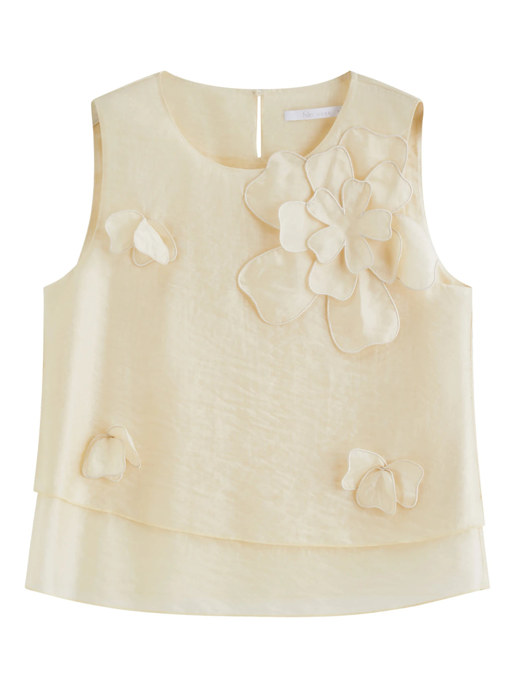 FSLE Elegant Design Three-dimensional Flower Sleeveless Top Women's skirt suit summer 2025 new style