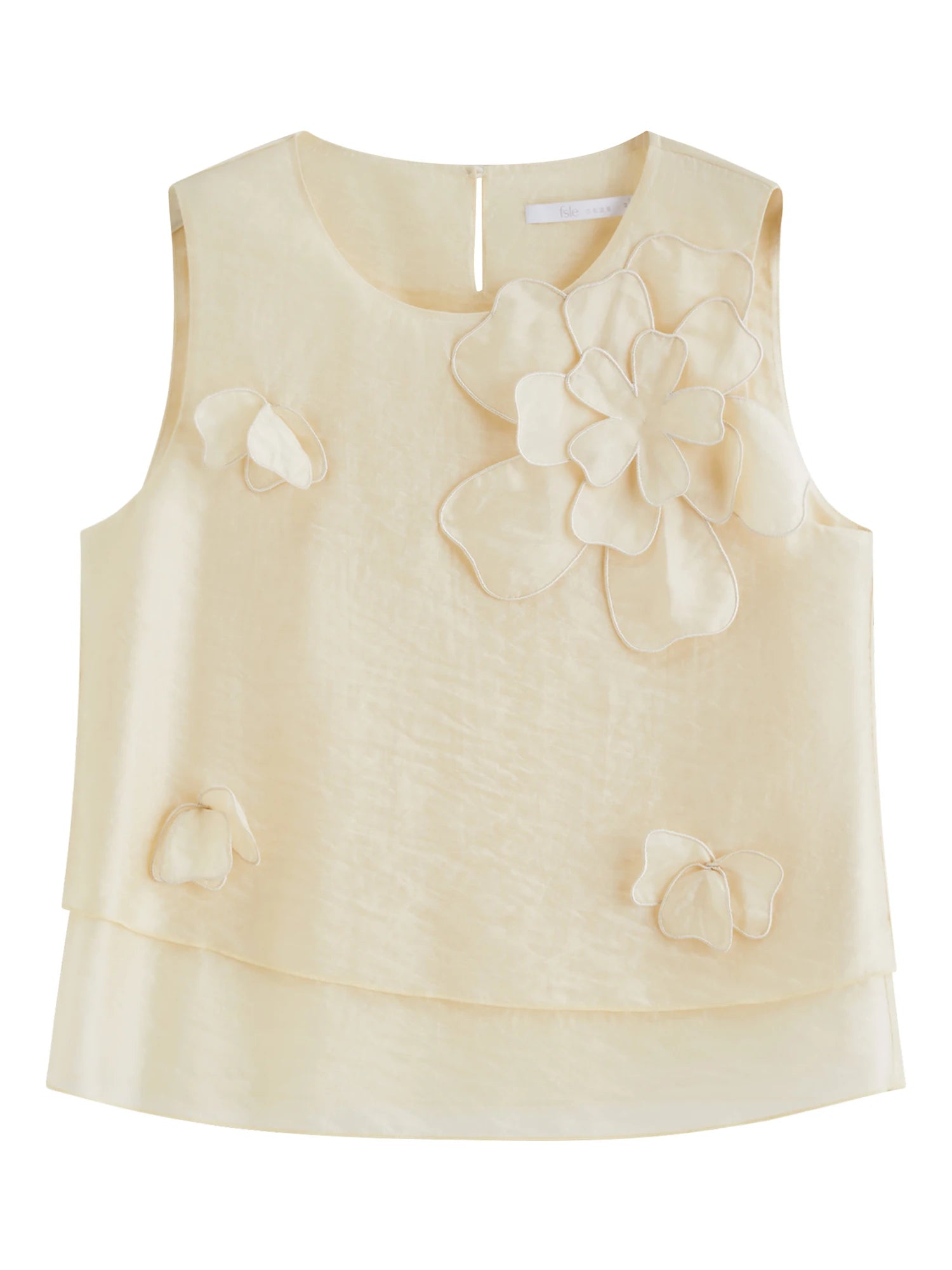 FSLE Elegant Design Three-dimensional Flower Sleeveless Top Women's skirt suit summer 2025 new style