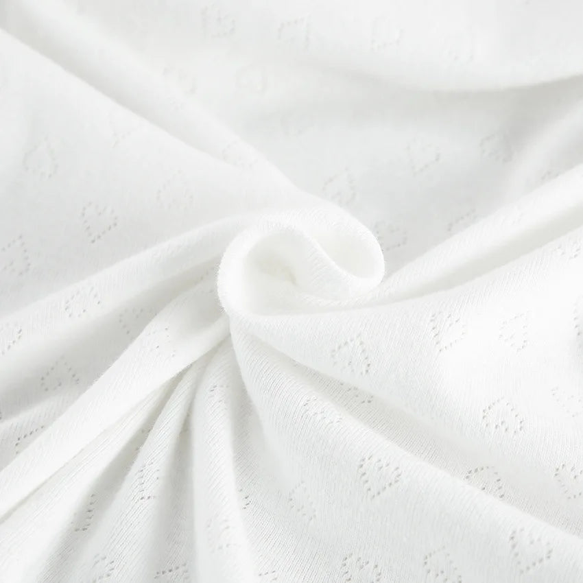 Autumn White Pure Cotton Jacquard Sleepwear Women's 100% Cotton Pyjama Long-sleeved Shorts Pajamas Home Wears 2Pcs Nightwear