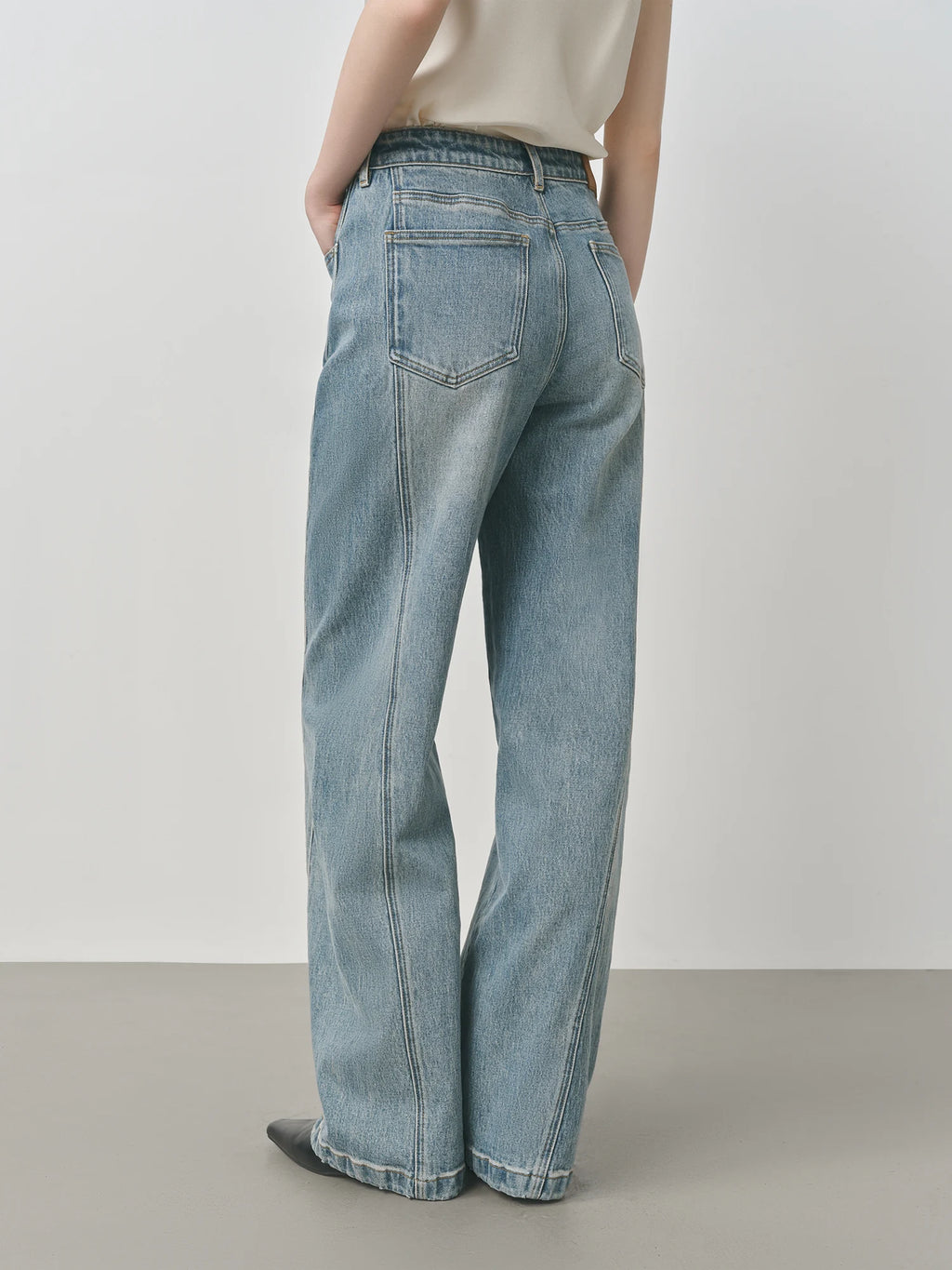 FSLE Retro Raw Denim High-waist Straight-leg Jeans Women's 2025 Early Autumn New 3D Cut Slimming Jeans