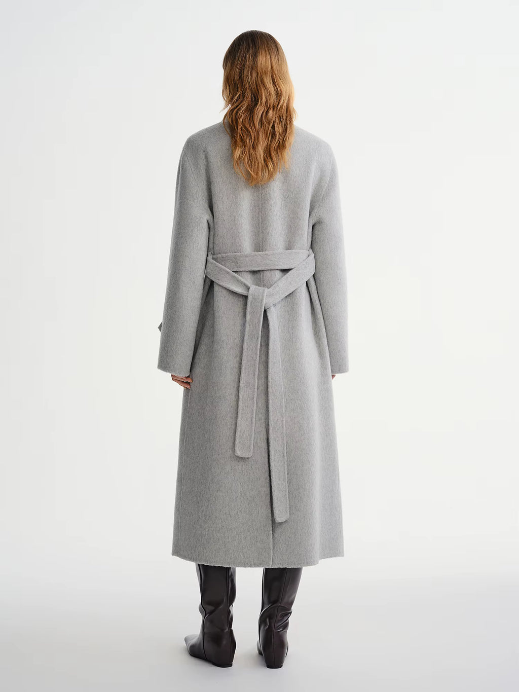 Winter 2025 Women's One Button Wool Blend Coat - Minimalist Korean Inspired Double Faced Texture for Casual Elegance