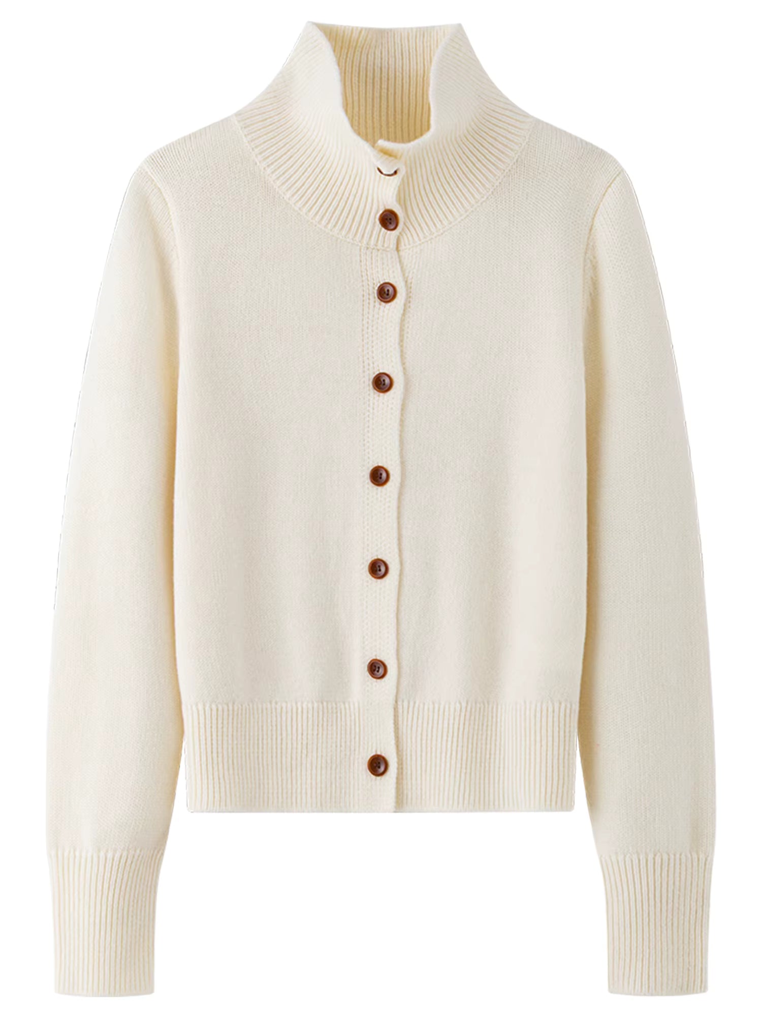 Simple Wool Knitted Cardigan Women 2025 Winter Multi Candy Color Ribbed Sweater Stand Collar Soft Warm Ins BF Tops Casual