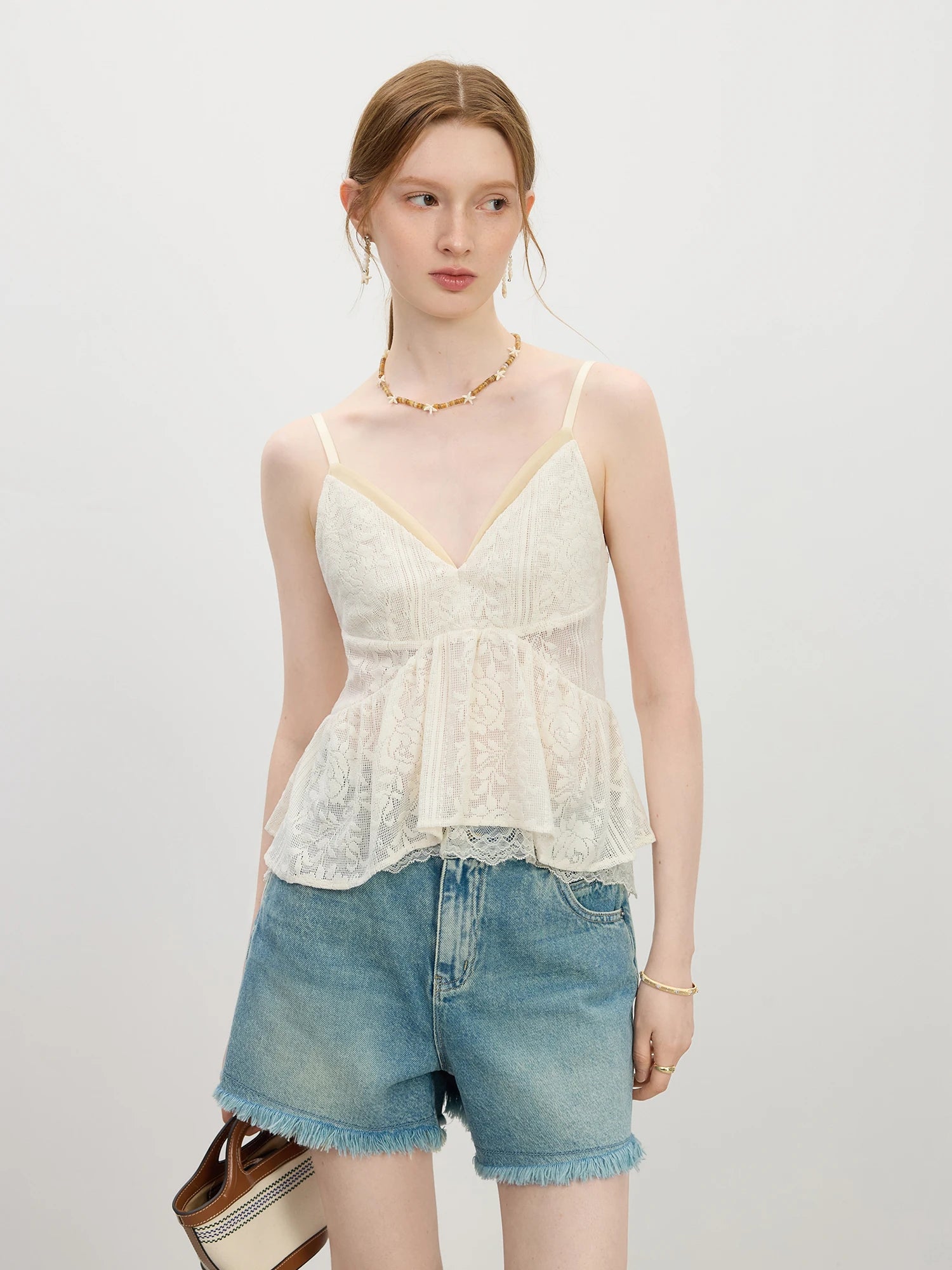 FSLE Sweet Halter Top Corset-Style Tank Top for Women Casual Summer Vacation New 2025 Tops Cream Camis Tanks