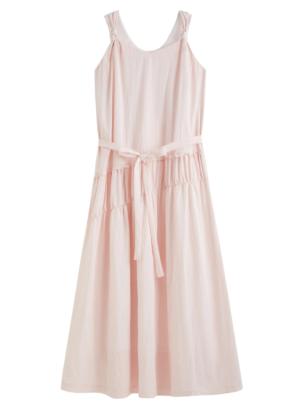 FSLE 【Premium Series】 Twisted Straps Flowing Dress - 2025 Summer New Collection Pink Sweet Dresses