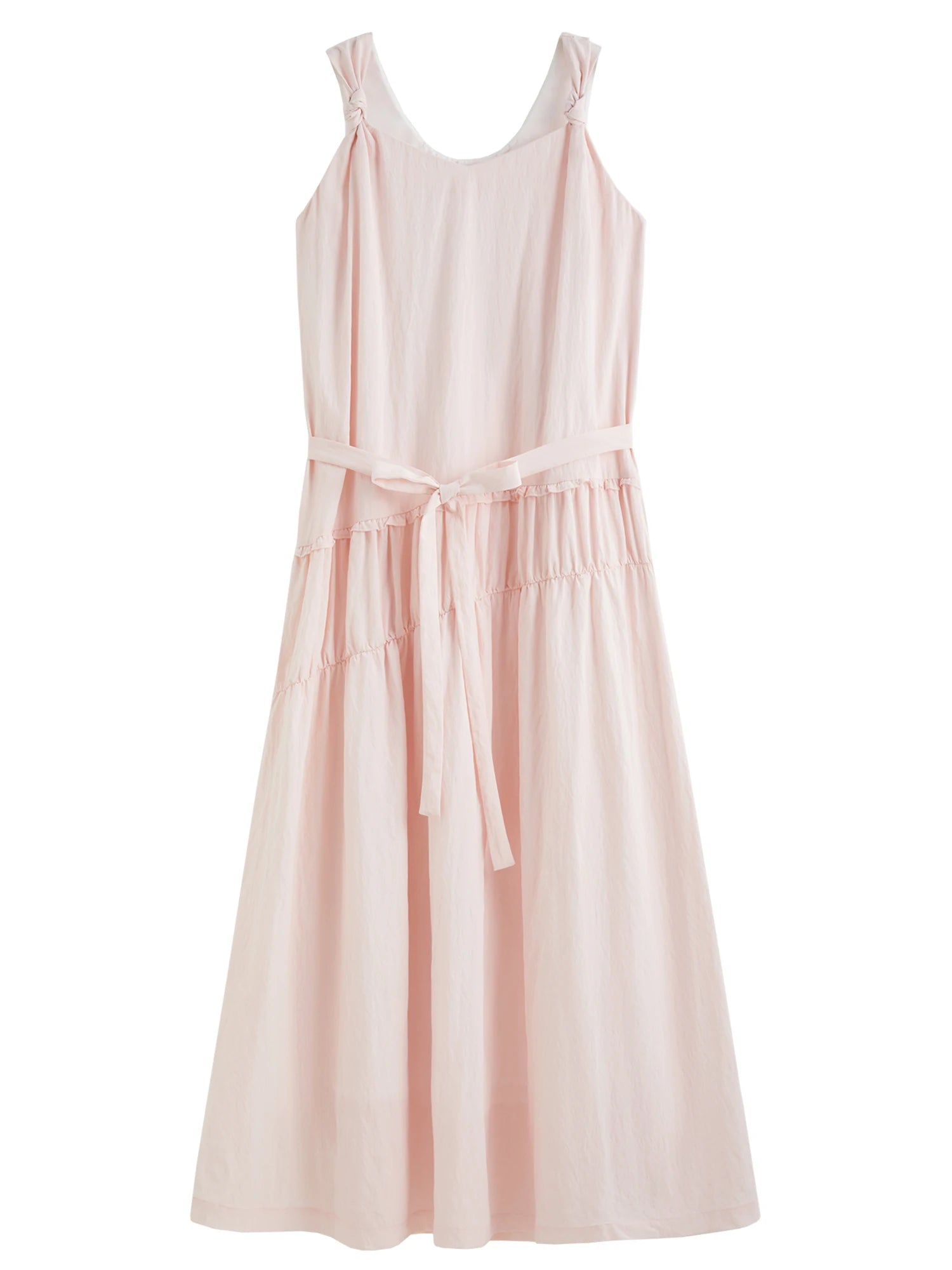 FSLE 【Premium Series】 Twisted Straps Flowing Dress - 2025 Summer New Collection Pink Sweet Dresses