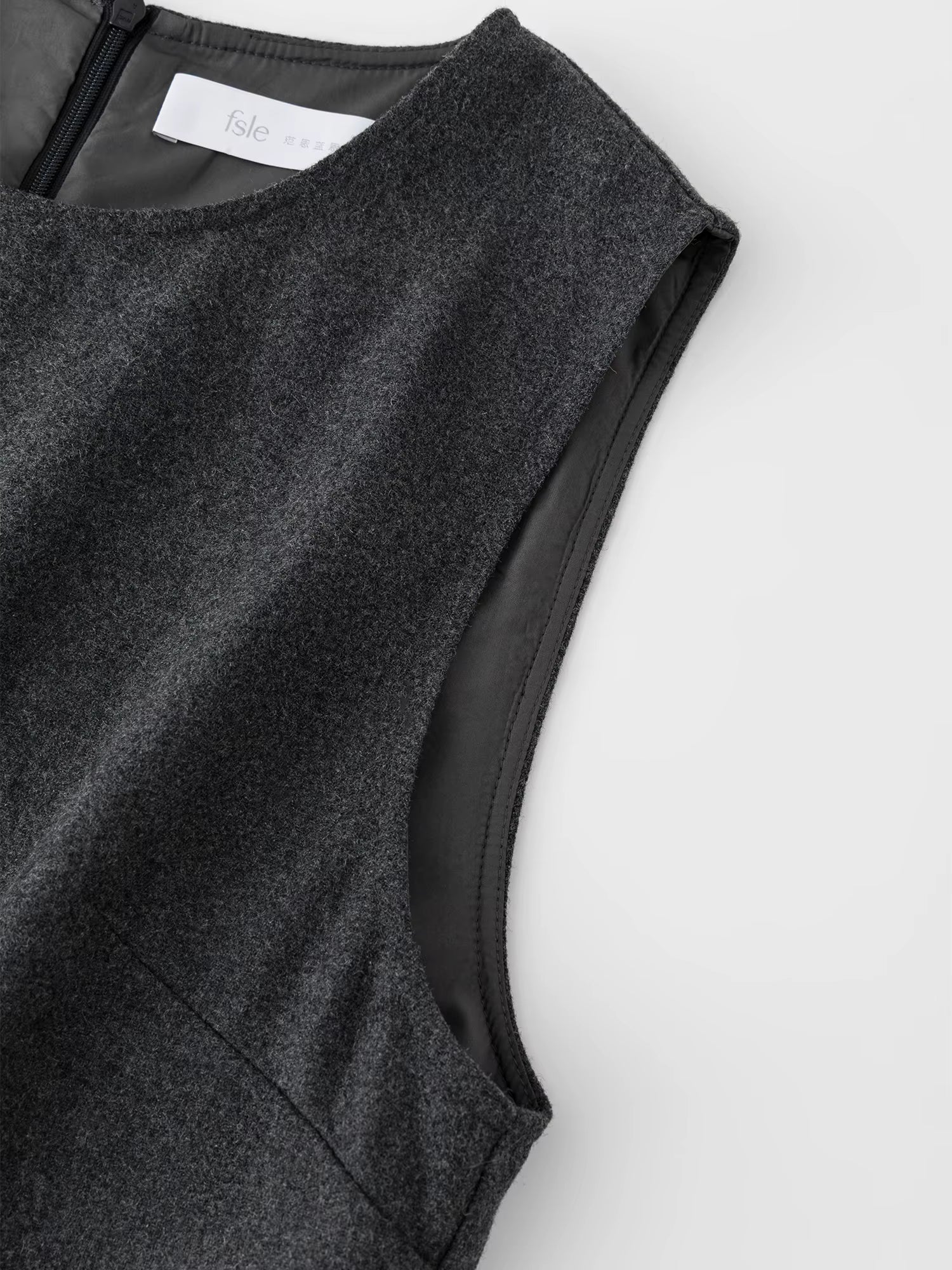 Gray Wool Sleeveless Dress Women's Winter 2025 New A-line Skirt Vest Long Dresses Unisex Ins French Style Elegant