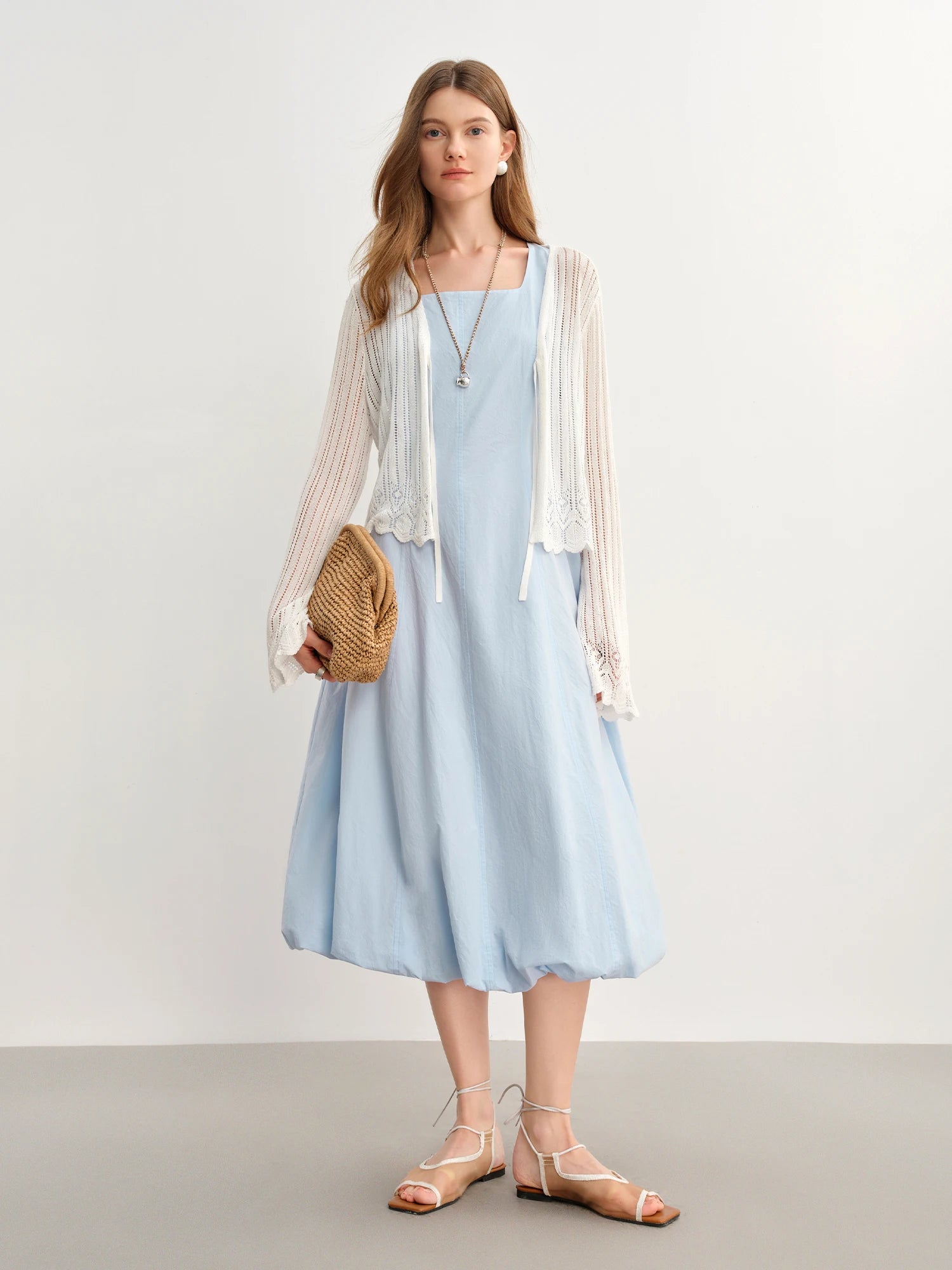 DUSHU Plus Size Women Sleeveless Vest Long Dress 2025 Summer New French Elegant Temperament High Waist Strappy Dress