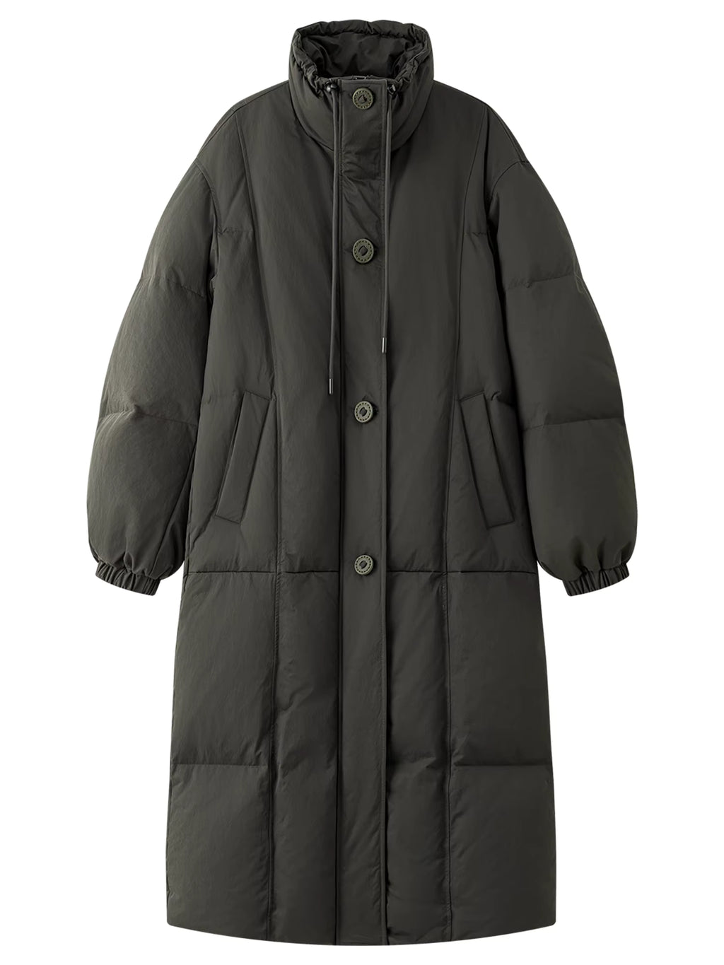 Winter Women Mid-Length Puffer Downcoat with Stand Collar Korean Style Slouchy Down Jacket Loose Fit Warm Soft Outerwear