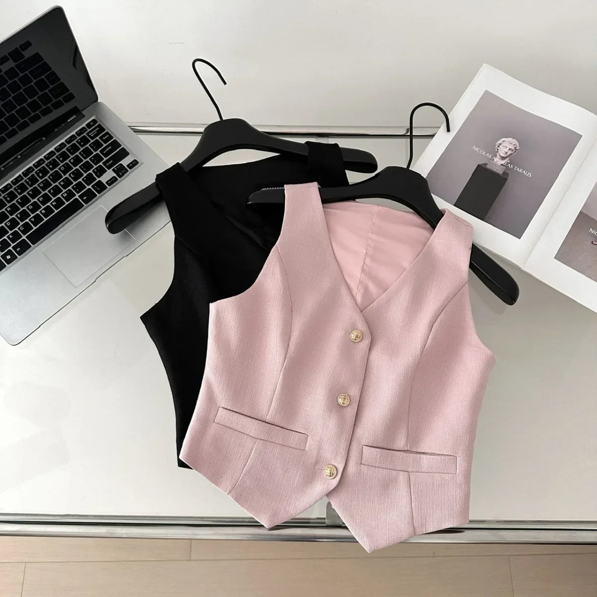 French Style Tweed Vest2-piece Set Women's High-waisted Cropped Skirt Fashionable Summer 2024 Dress Set