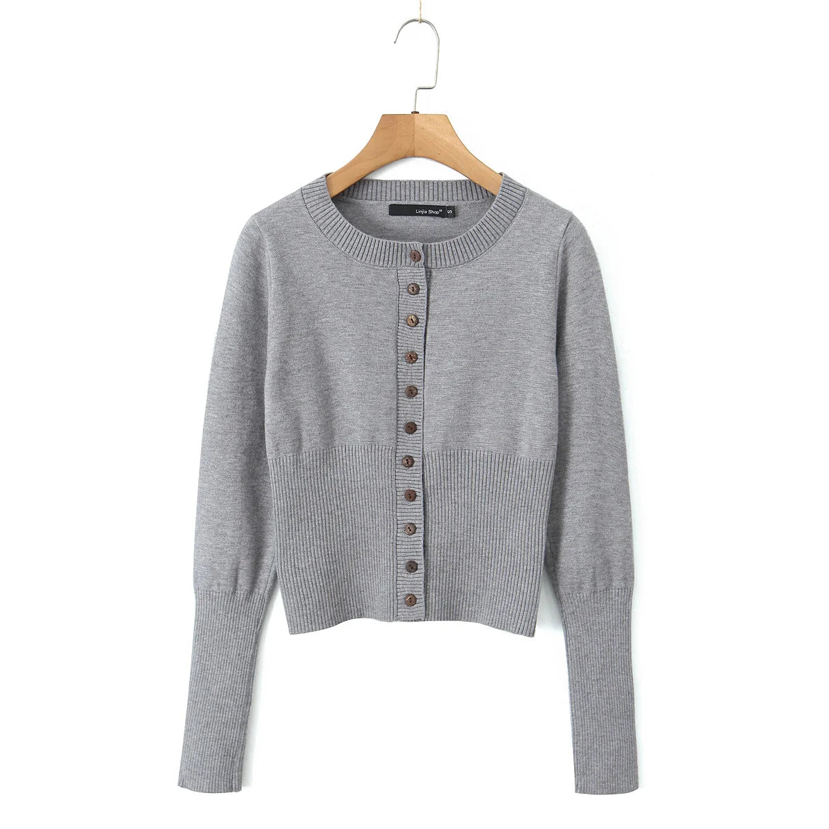 Sexy cardigan women Fall korean fashion vintage clothes cropped sweaters women long sleeve top knitted button up cardigan brown