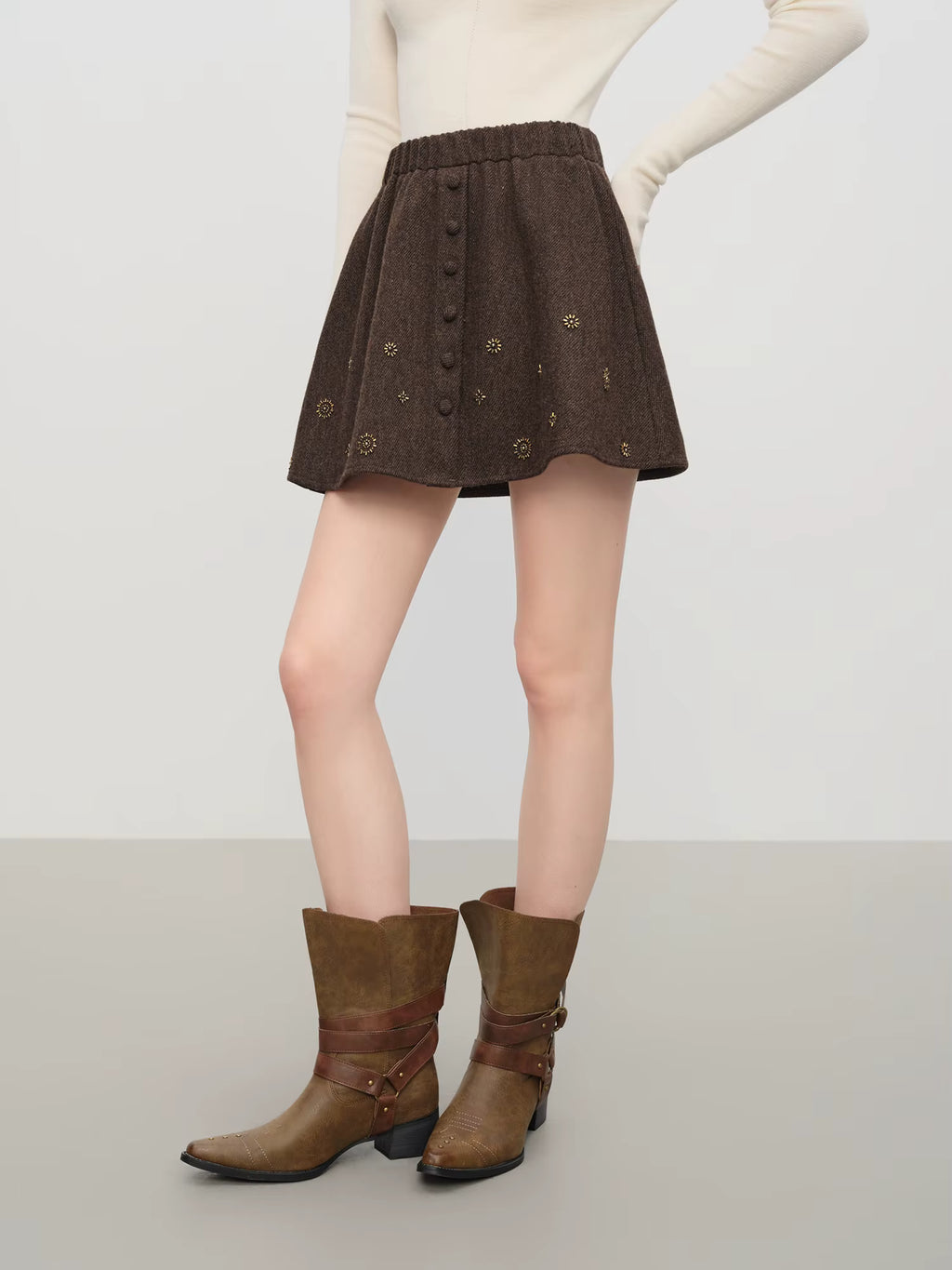 【Premium Series】Wool Embroidery Patchwork Tweed Coat Women 2025 Winter New Jacket Turn Down Collar