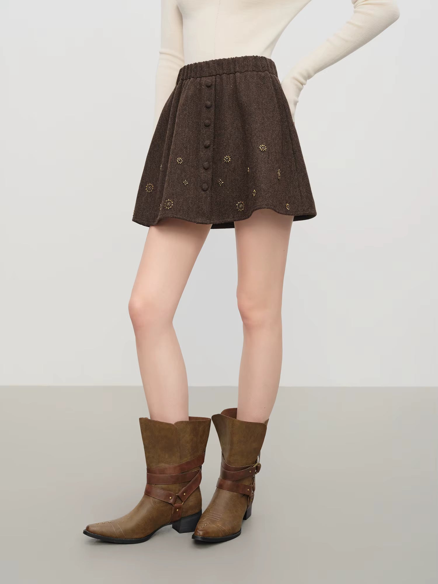 【Premium Series】Wool Embroidery Patchwork Tweed Coat Women 2025 Winter New Jacket Turn Down Collar