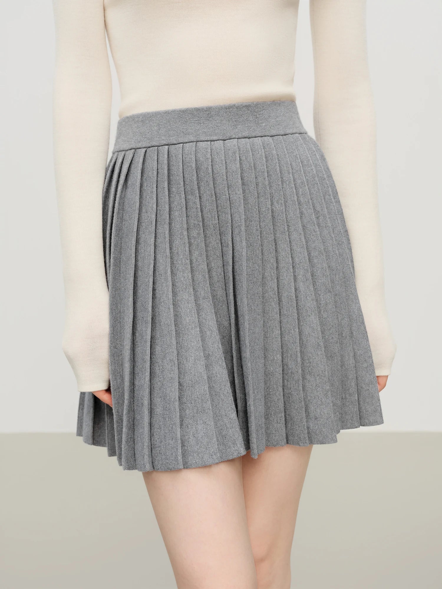 French 3D Flower Knit Sweater Two-Piece Fall Winter Slimming V-Neck Sweater Skirt Outfit Set Matching Sets Grey Skirts