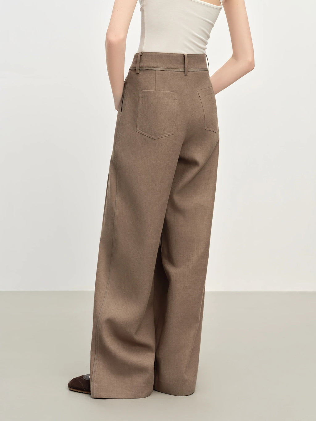 FSLE Retro Style Loose Pleated Drape Straight Pants For Women 2025 Autumn New Arrival Wide-leg Casual Pants