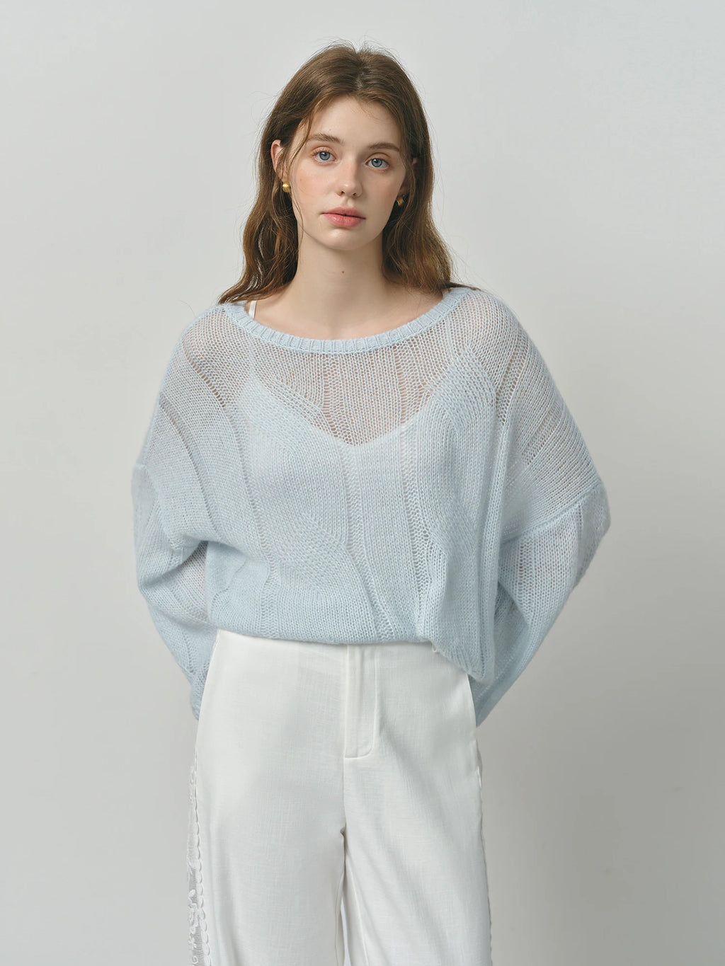 FSLE Alpaca French Lazy Cable Knit Sweater 2025 Autumn New Loose Pullover Sweater